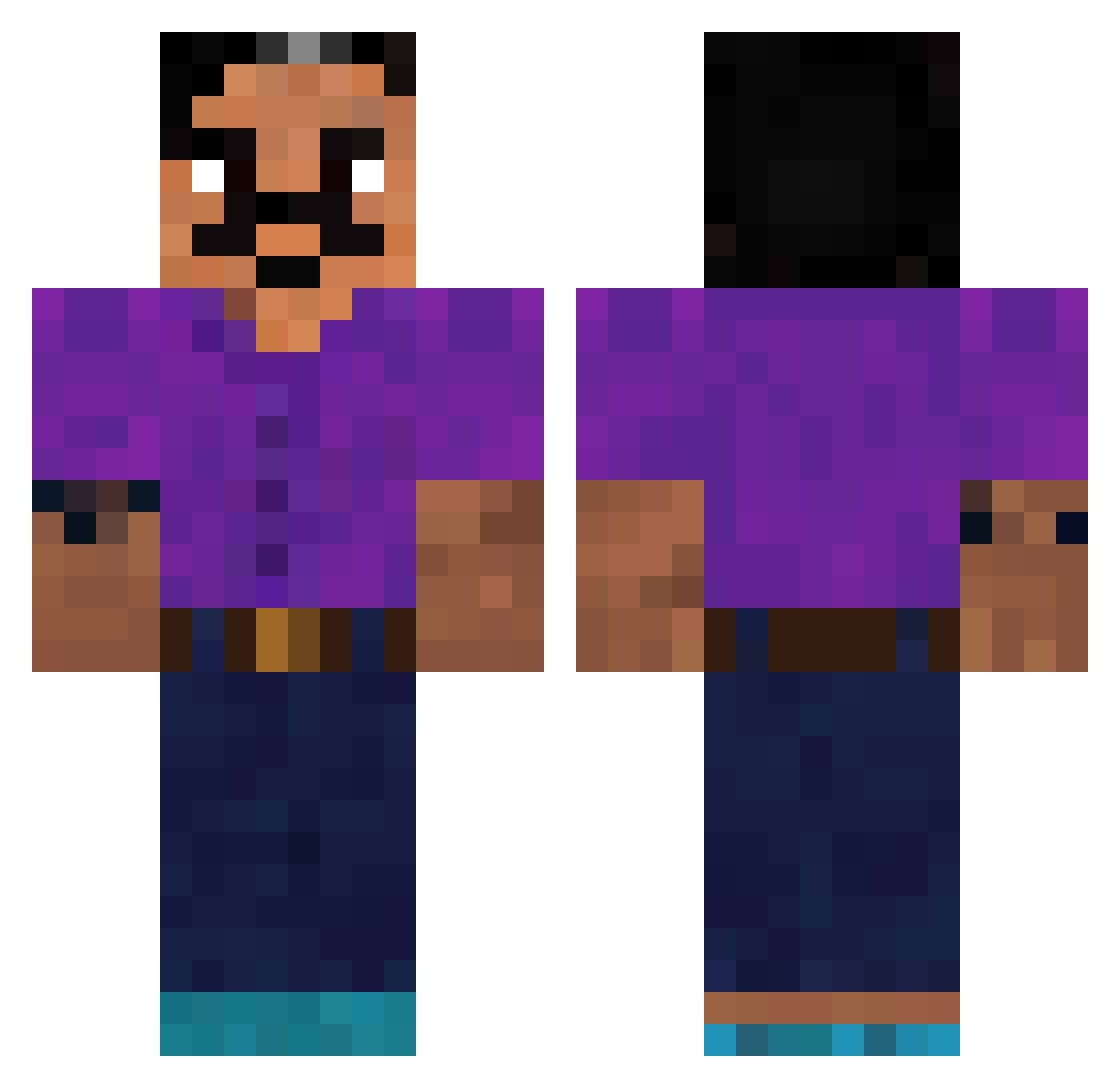 DrMonty568 Minecraft skin, front and back view