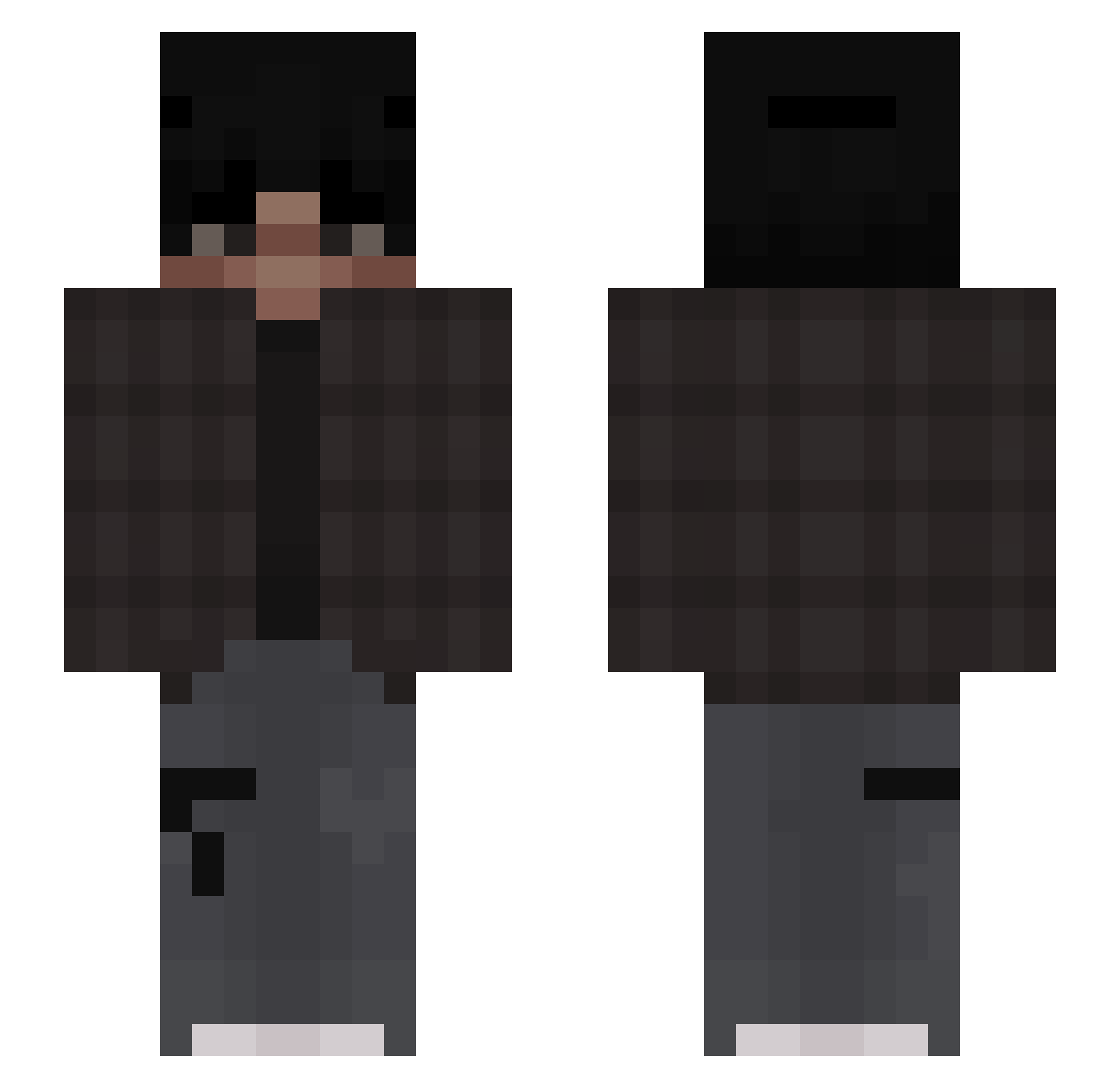 Saboeski Minecraft skin, front and back view
