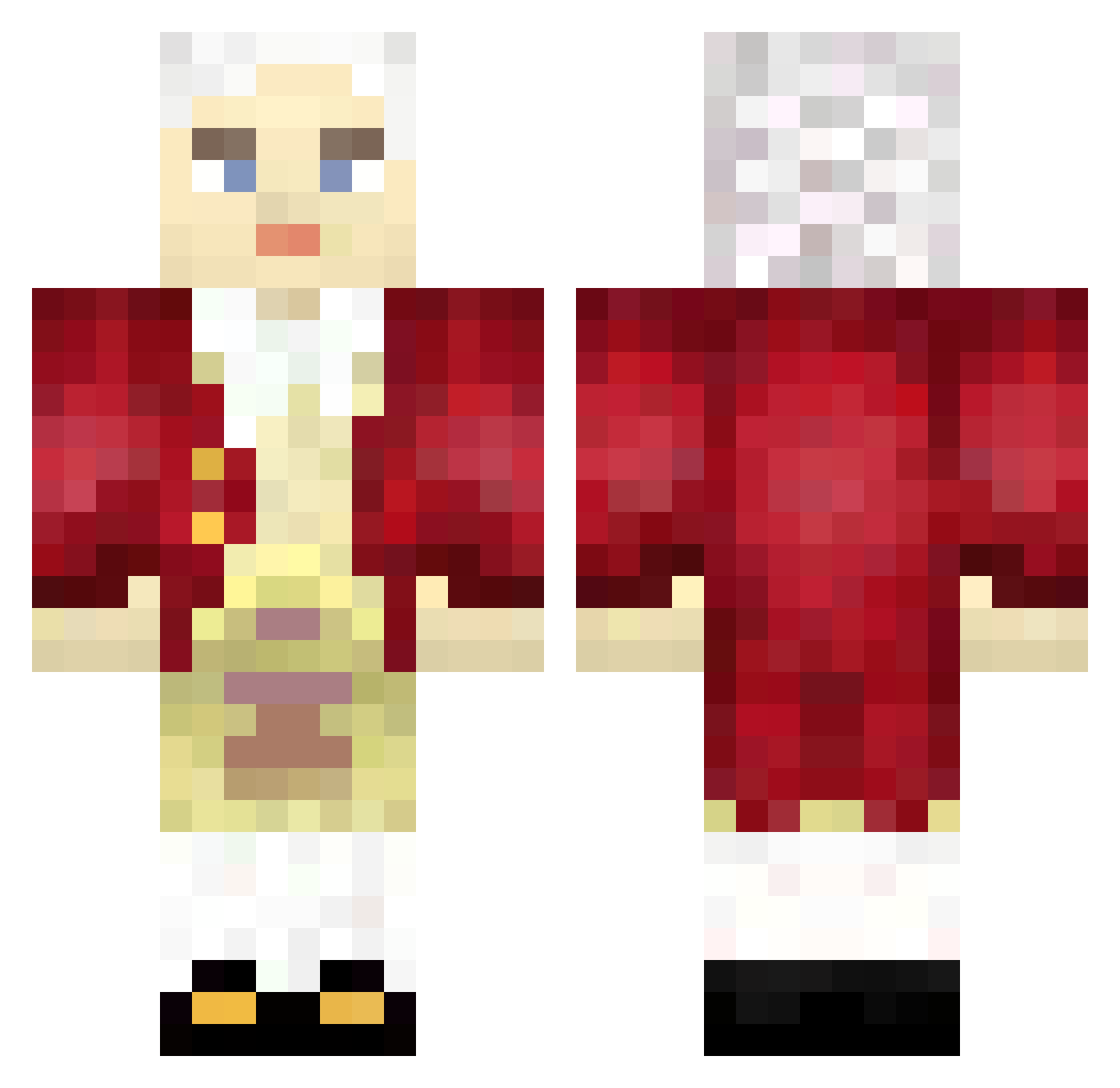 Fynn375 Minecraft skin, front and back view