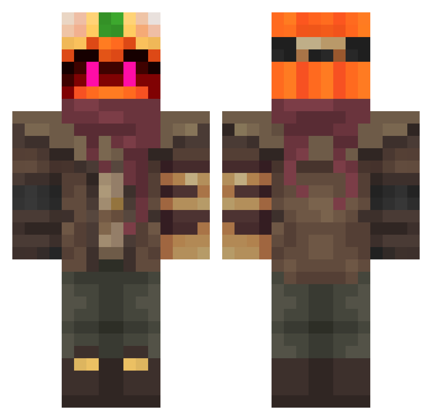 NEWsindanyo Minecraft skin, front and back view