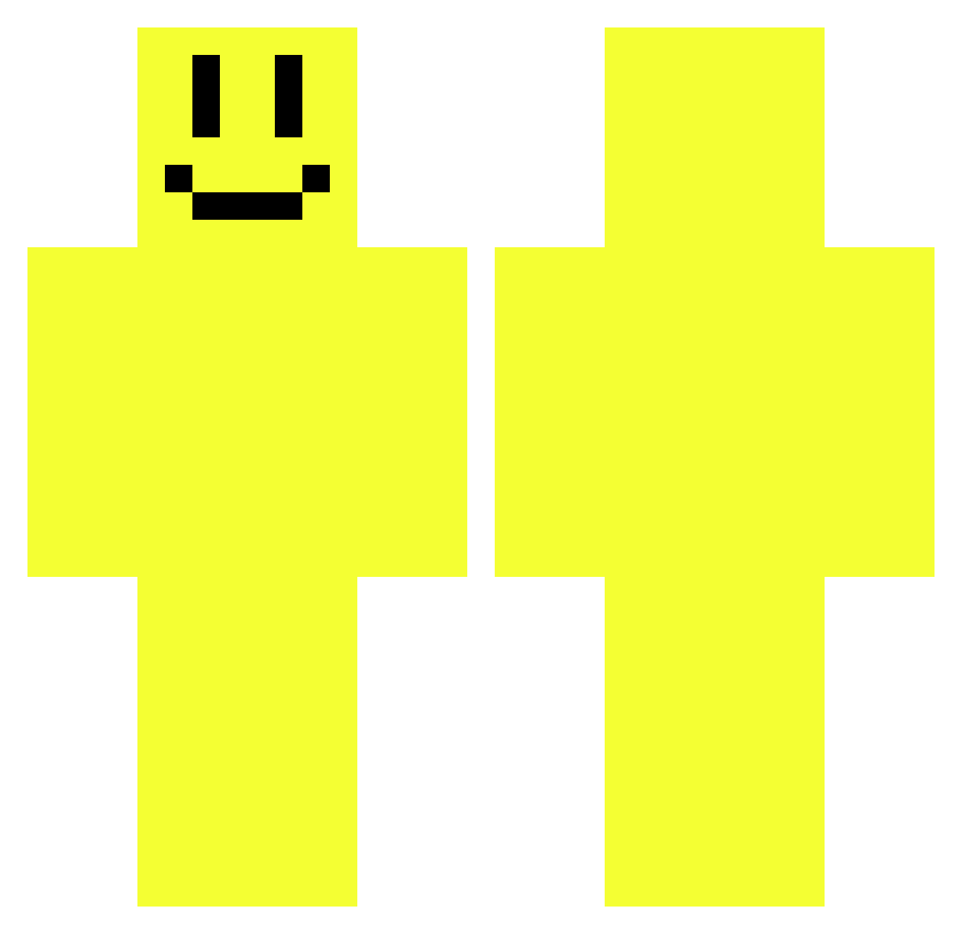Happyman6496 Minecraft skin, front and back view
