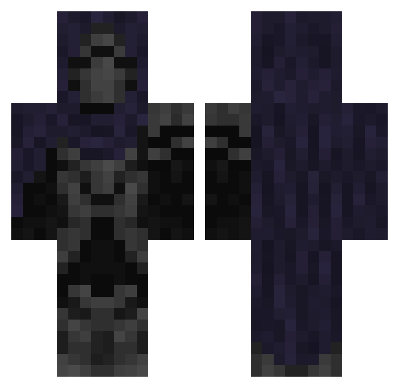 SquareUpHoe Minecraft skin, front and back view