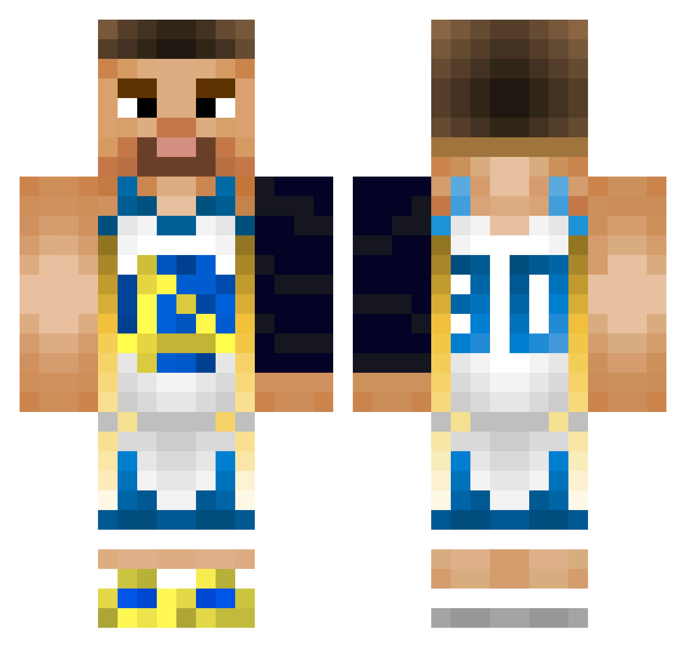 MorrisVG Minecraft skin, front and back view