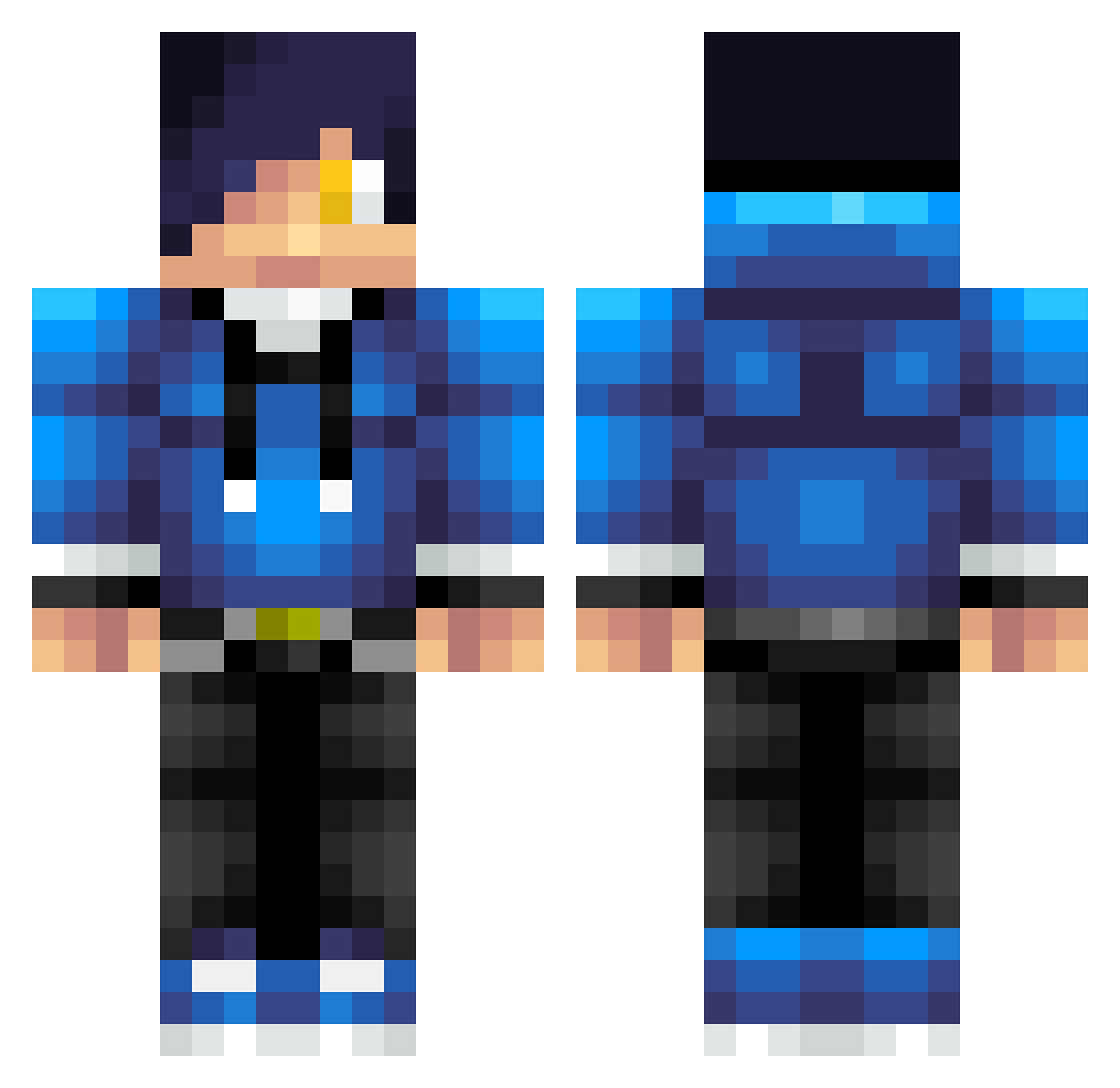 SonicEvil Minecraft skin, front and back view