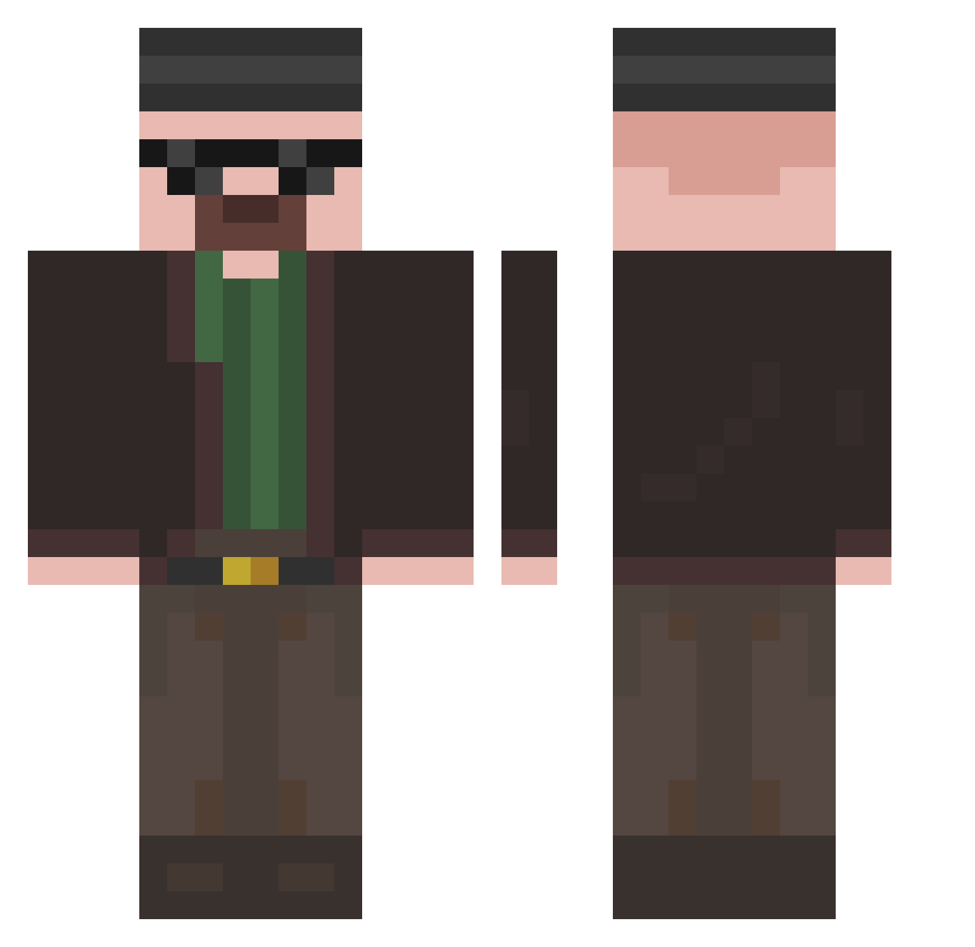 z0mbie_Snake Minecraft skin, front and back view
