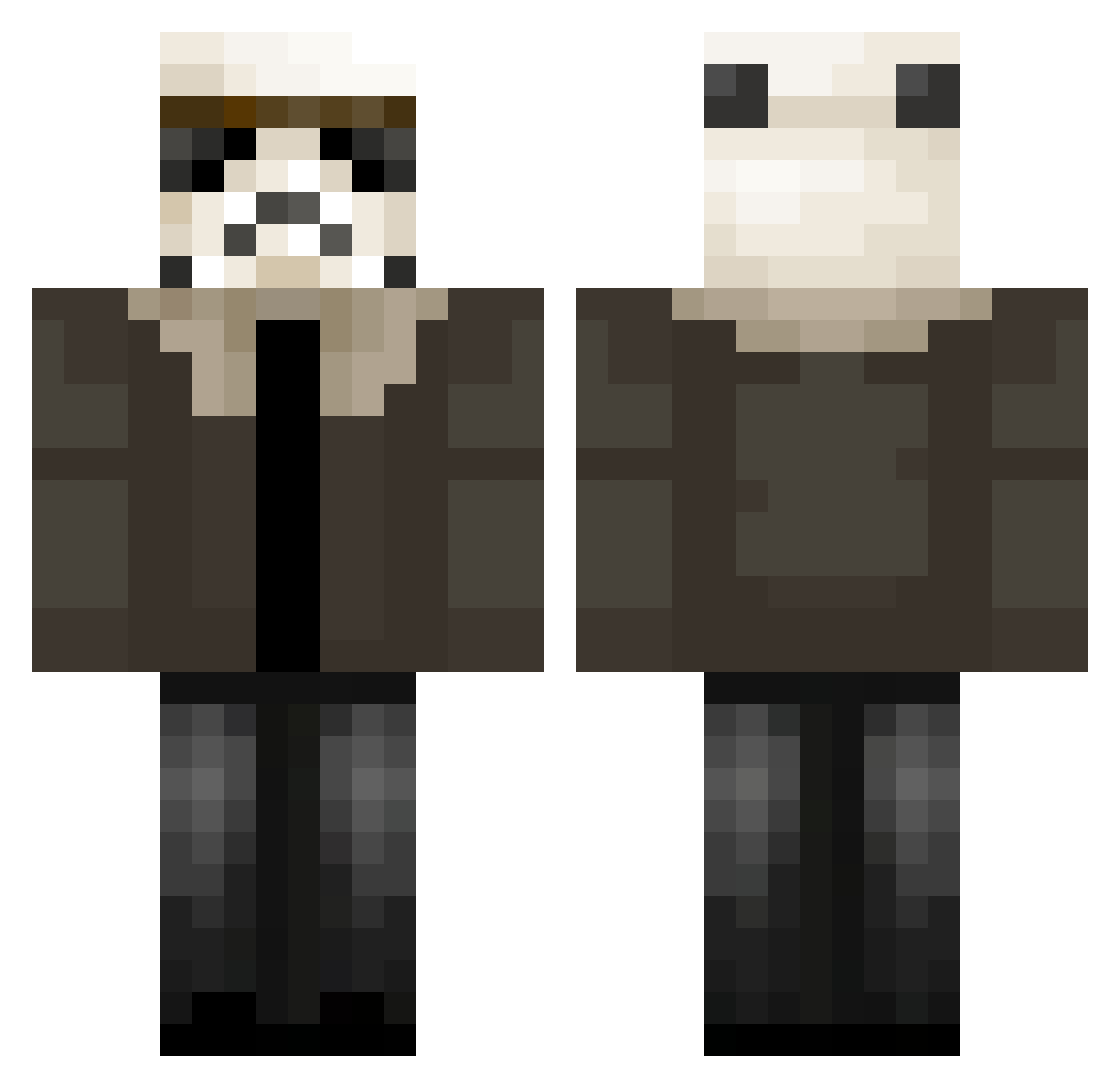 Pretonaldo Minecraft skin, front and back view