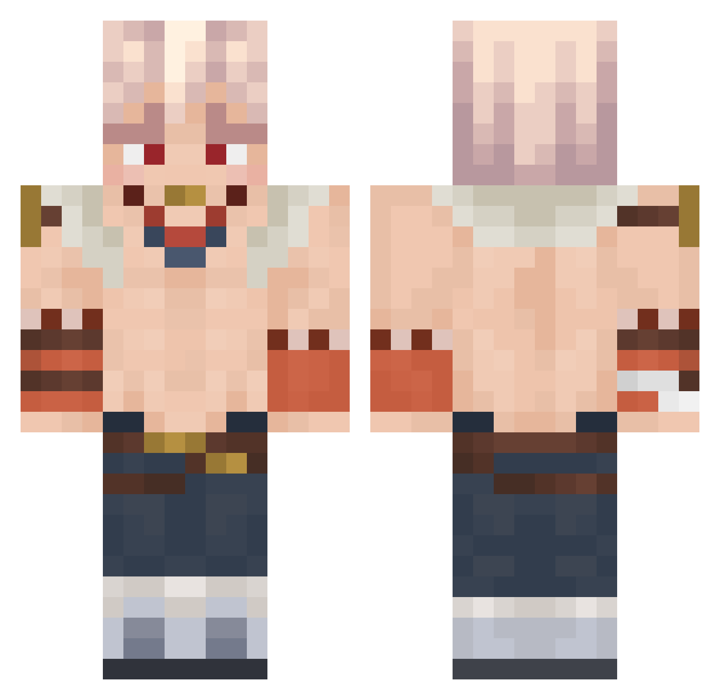 youresovanilla Minecraft skin, front and back view