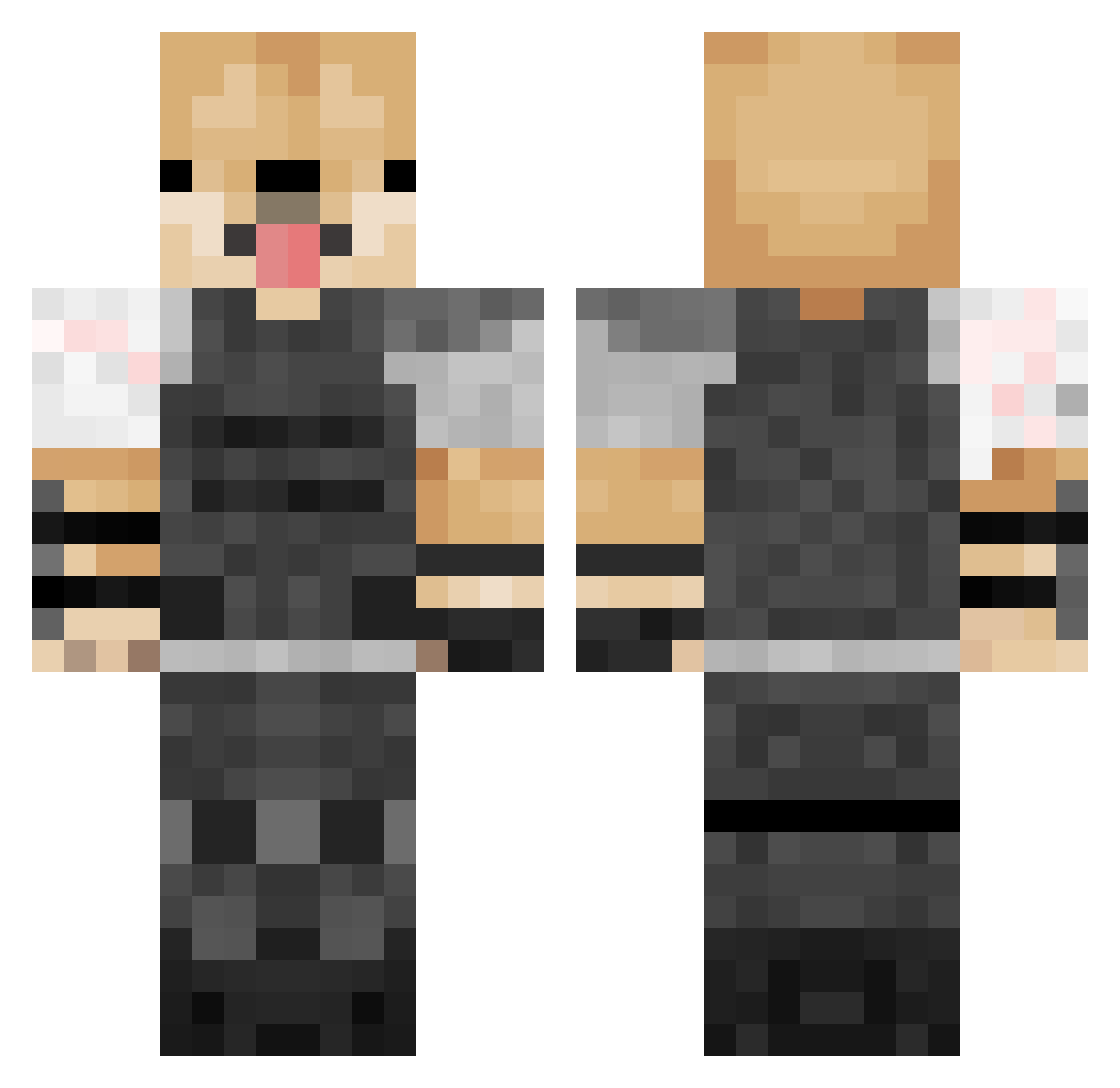 skuffelse Minecraft skin, front and back view