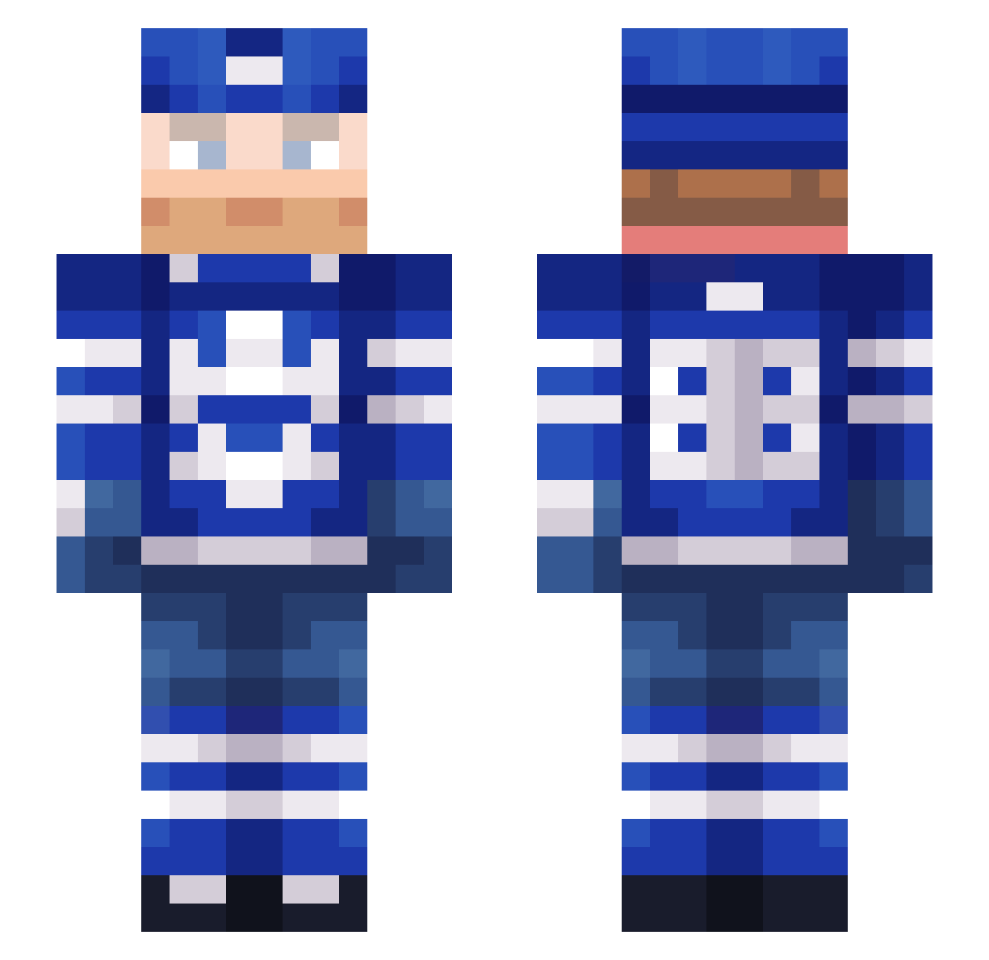 TurboPetter Minecraft skin, front and back view