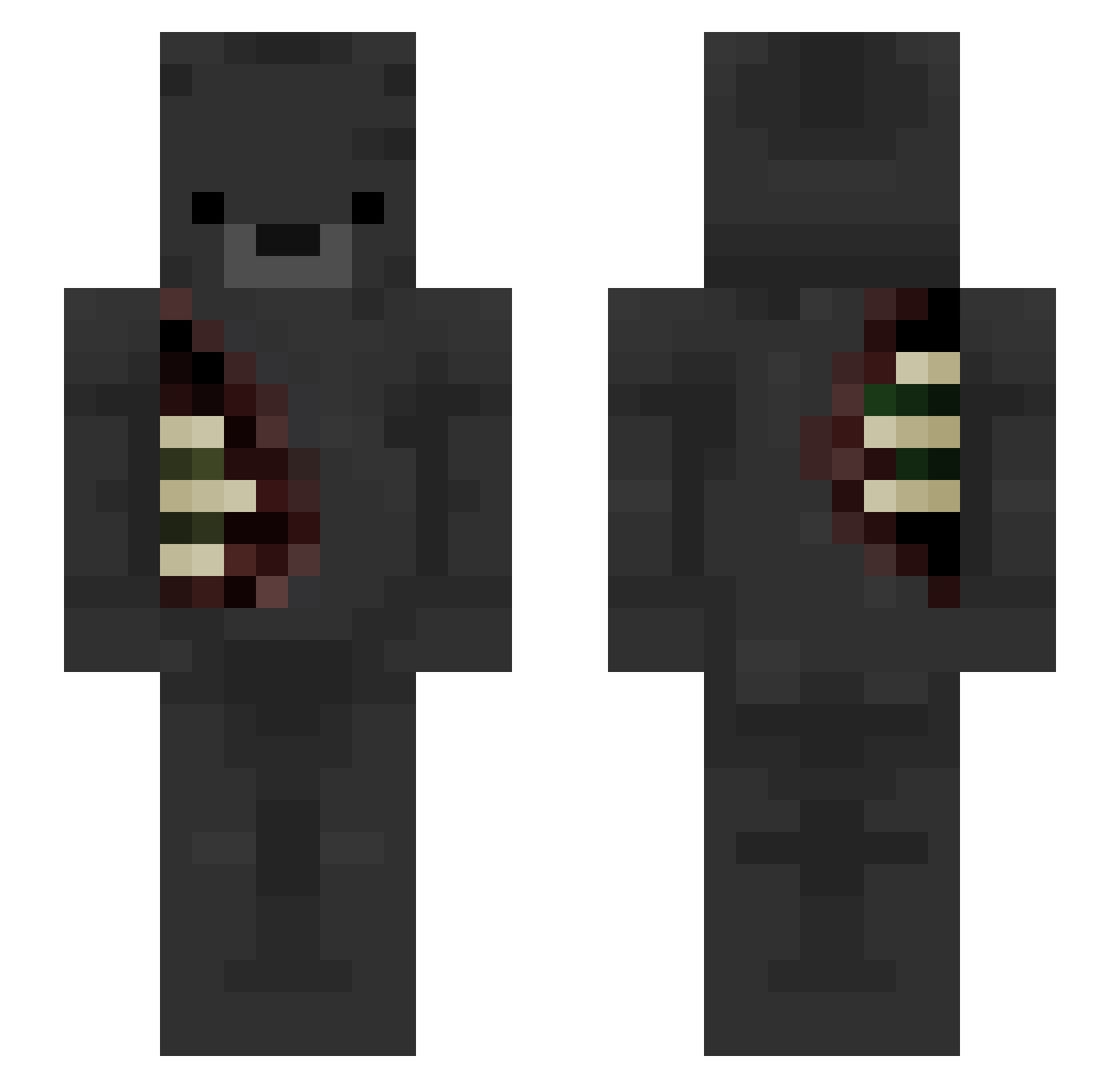 uwubear Minecraft skin, front and back view