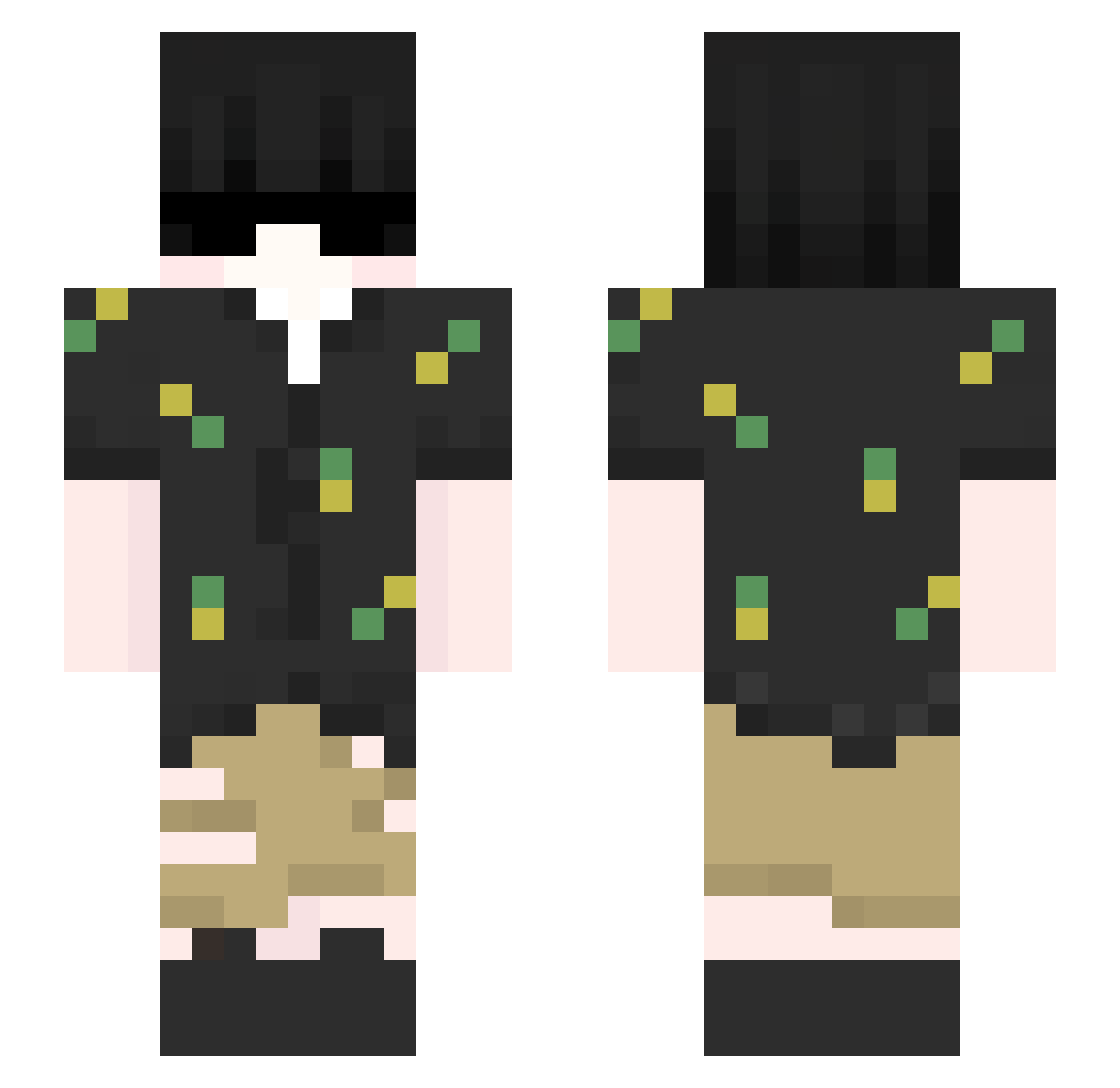 Yabrich Minecraft skin, front and back view