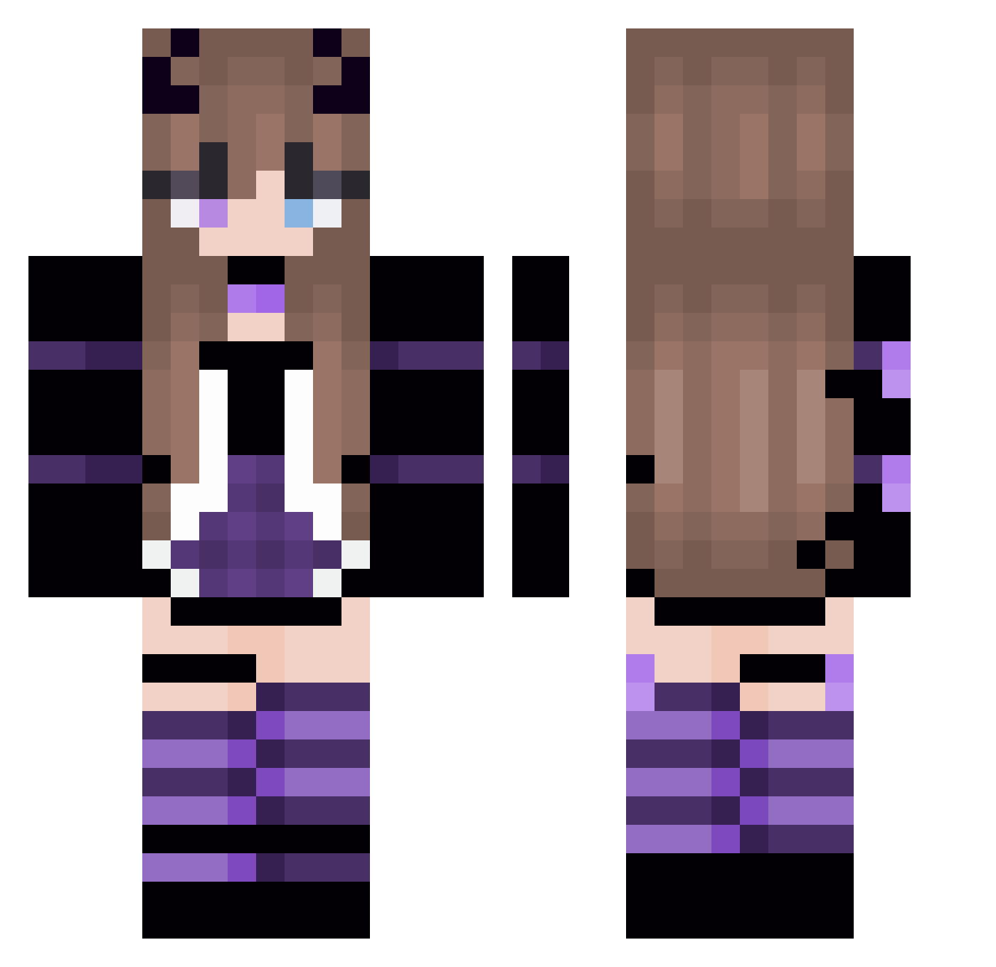 TheChachard Minecraft skin, front and back view