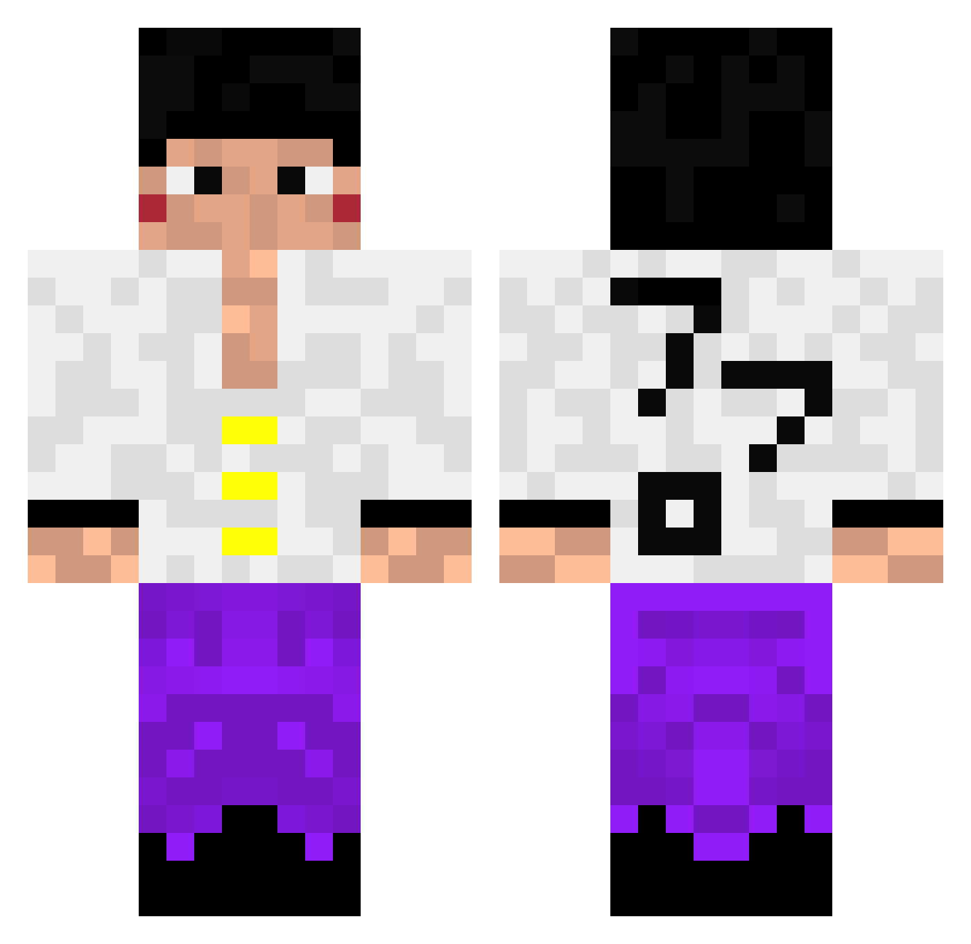 PRN Minecraft skin, front and back view