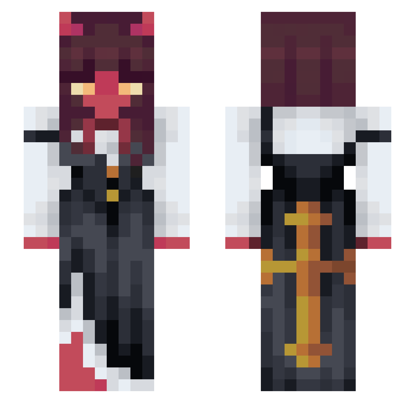 Zoudo_The_IV Minecraft skin, front and back view