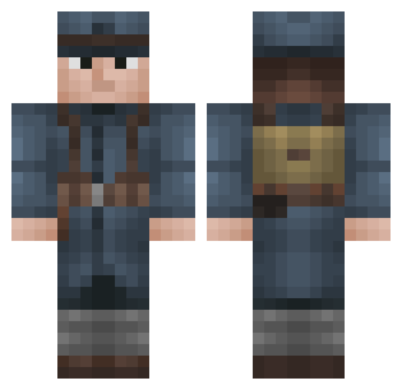 VigilantBelt130 Minecraft skin, front and back view