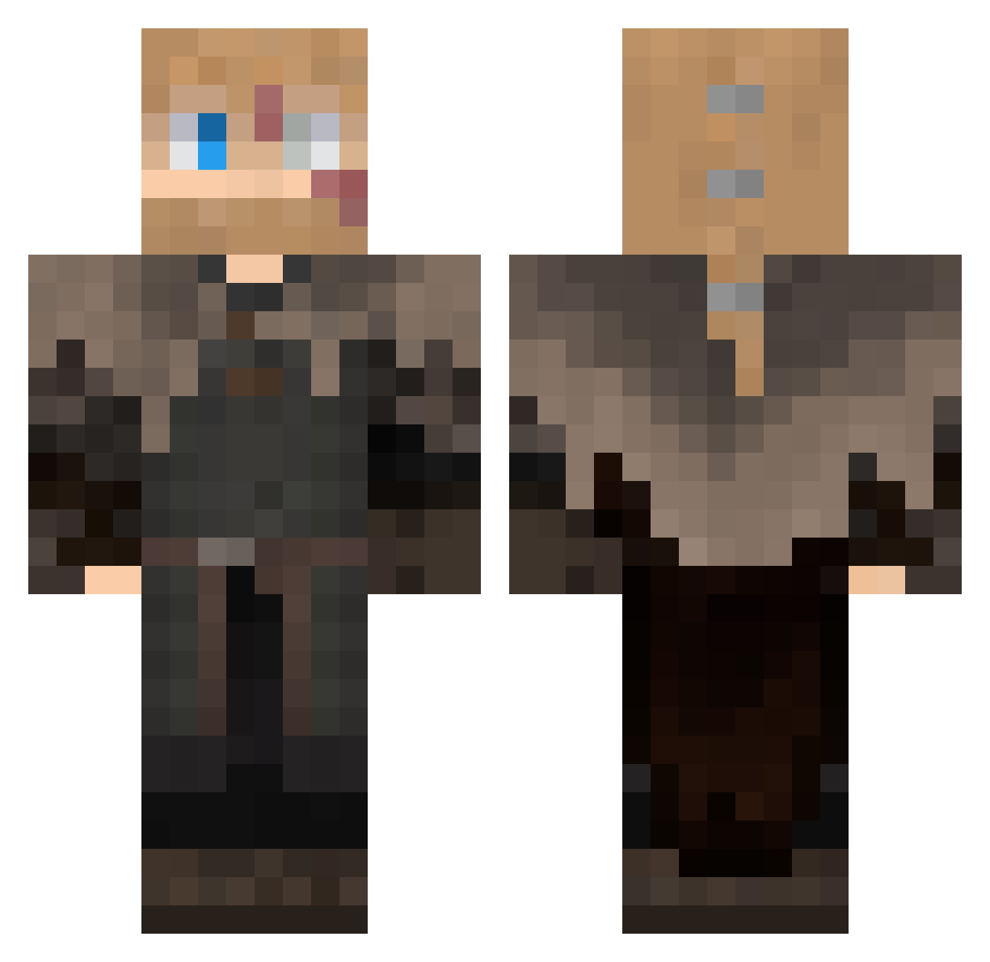 Noparents21 Minecraft skin, front and back view