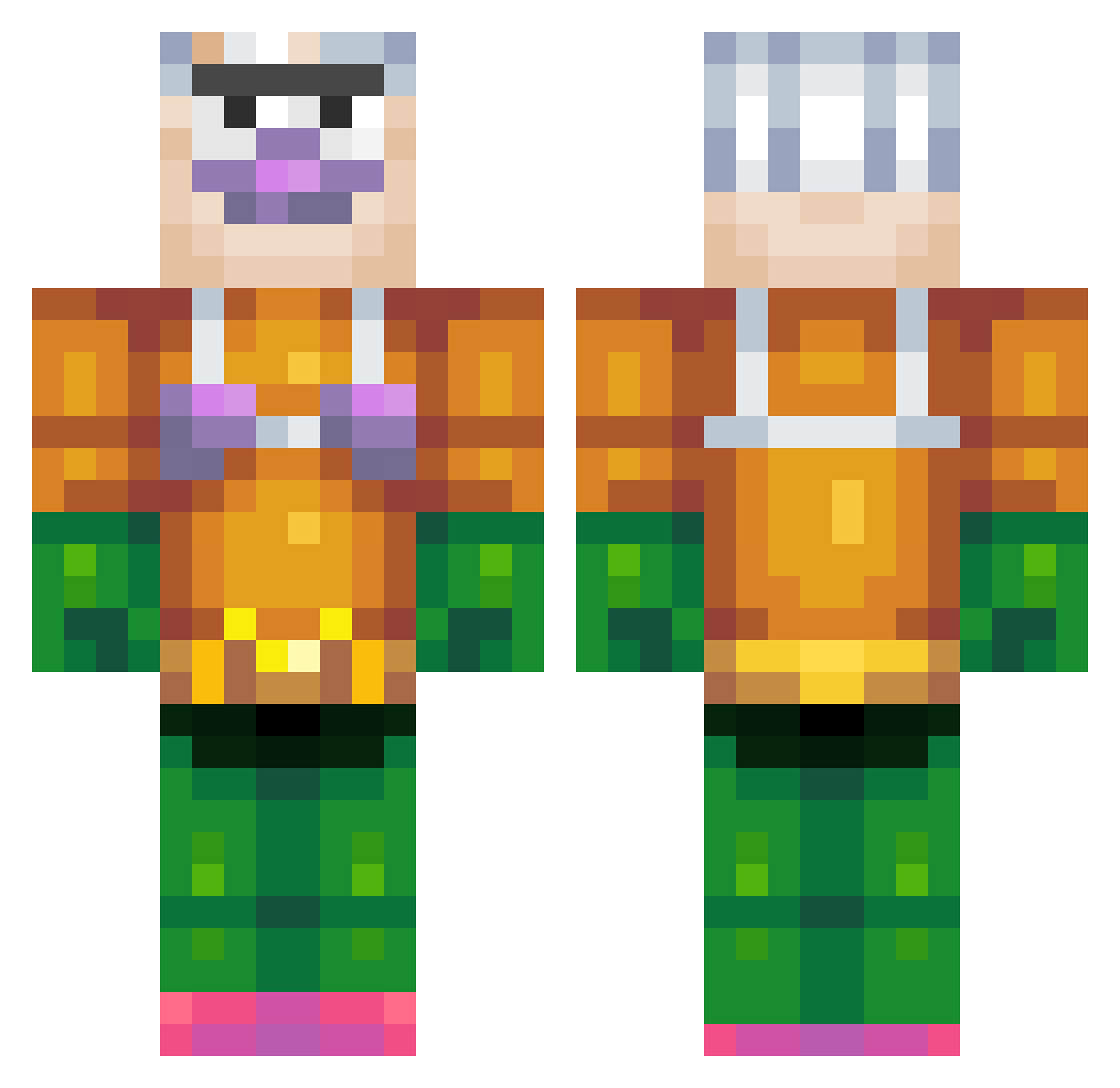 Spits Minecraft skin, front and back view