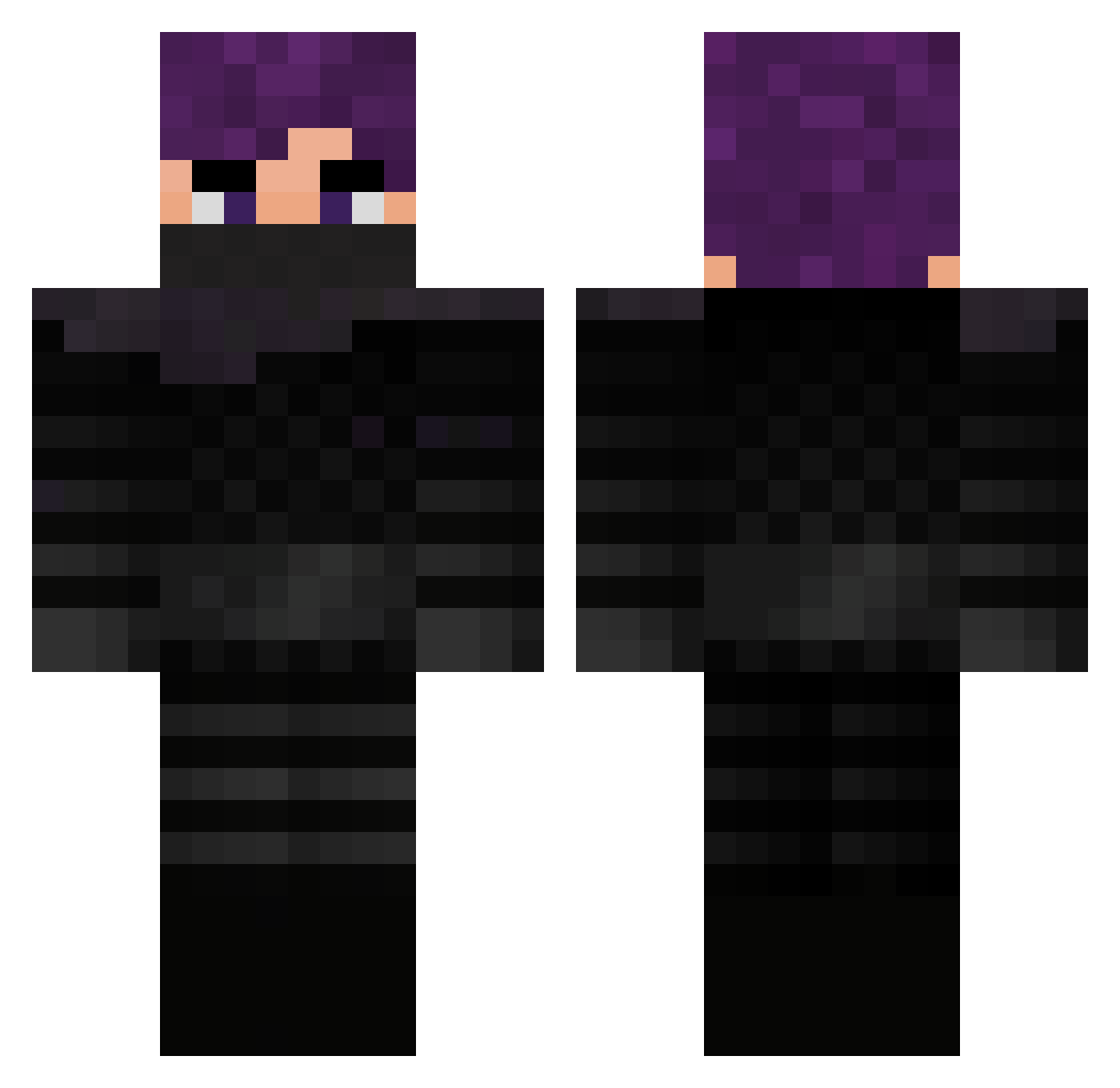 Q00B Minecraft skin, front and back view
