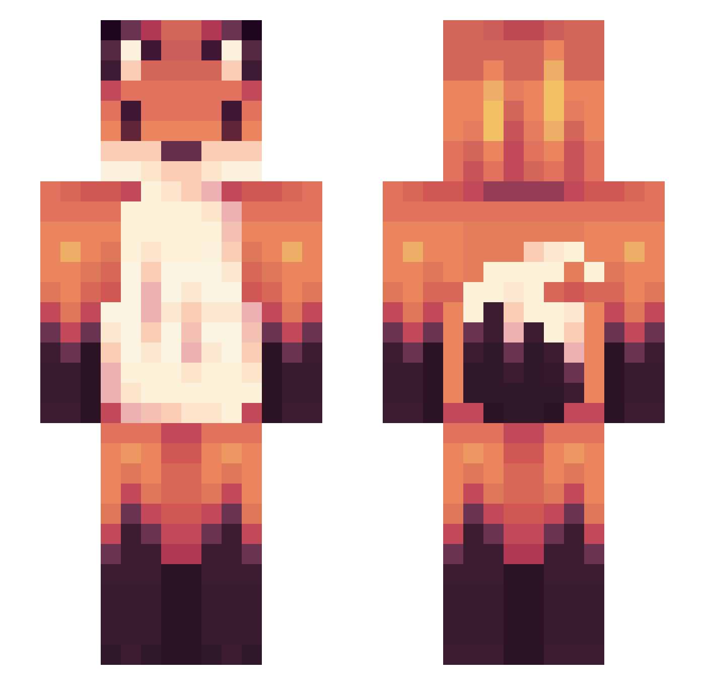 HoggRider Minecraft skin, front and back view