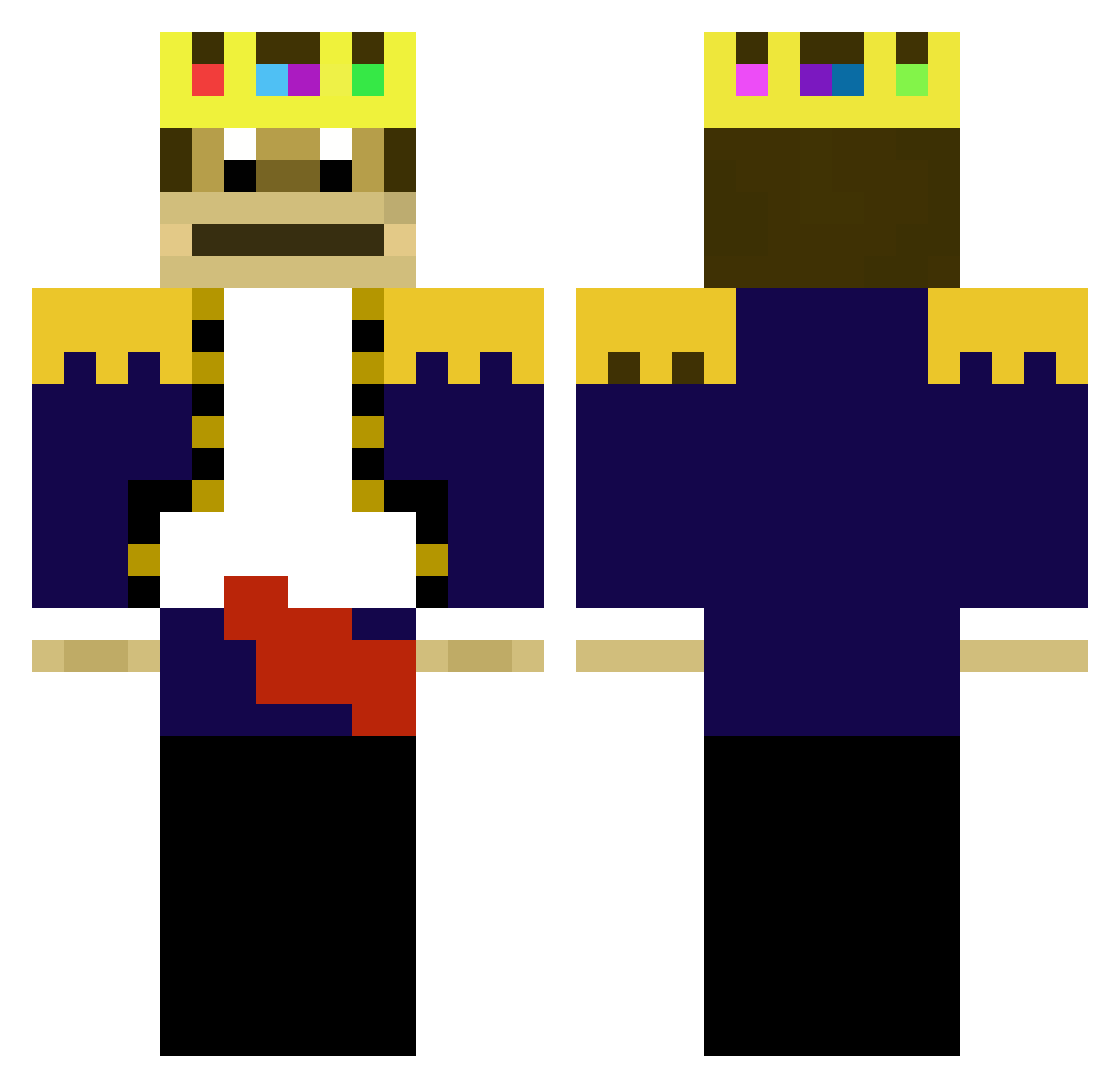 Affen_Mann Minecraft skin, front and back view