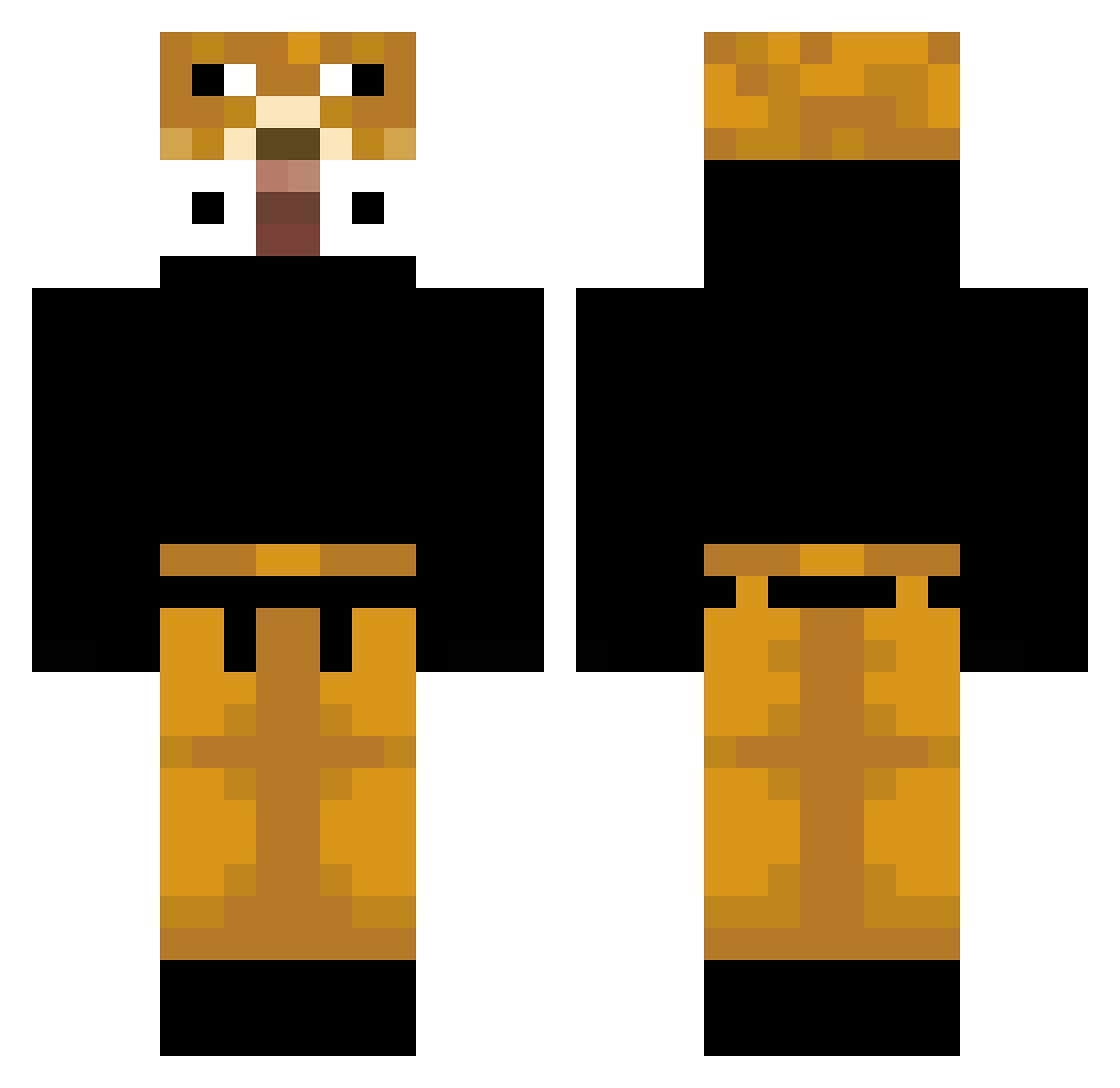 Quingleton Minecraft skin, front and back view