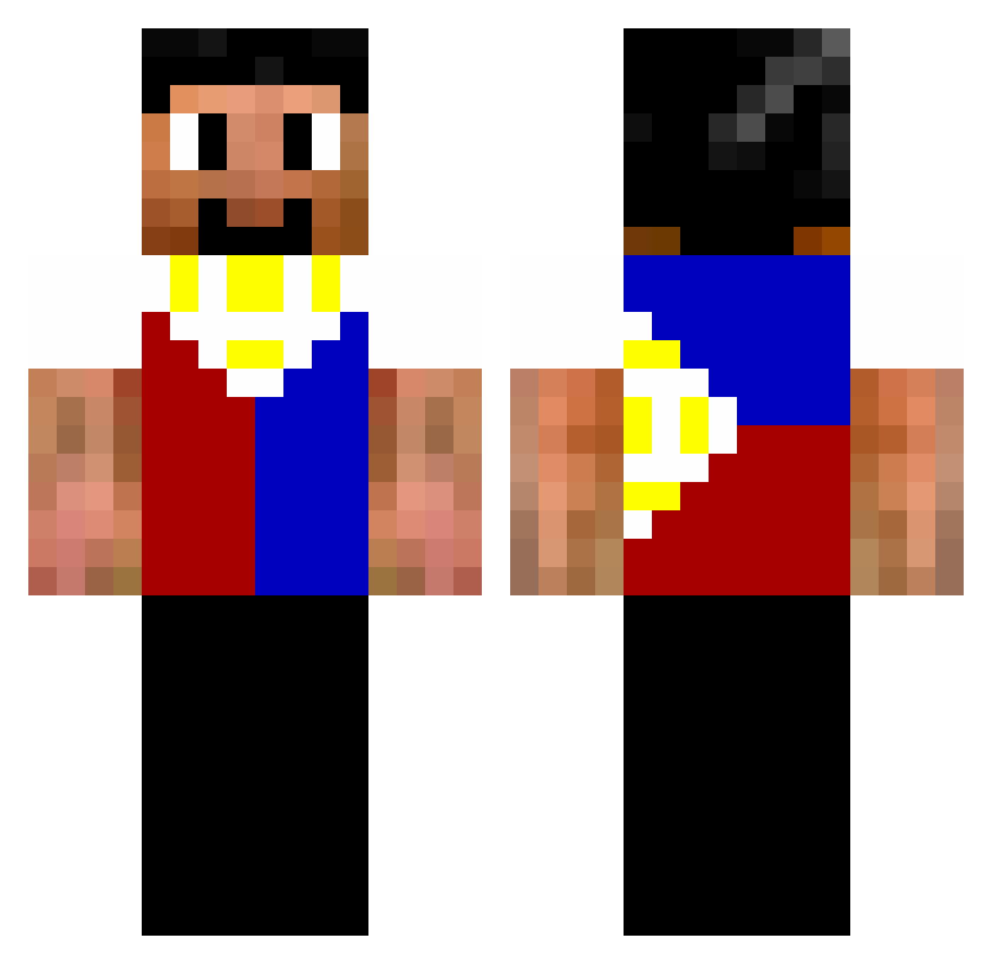 destructor1 Minecraft skin, front and back view