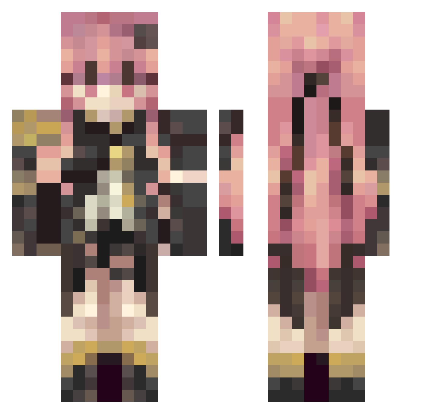 7Away Minecraft skin, front and back view