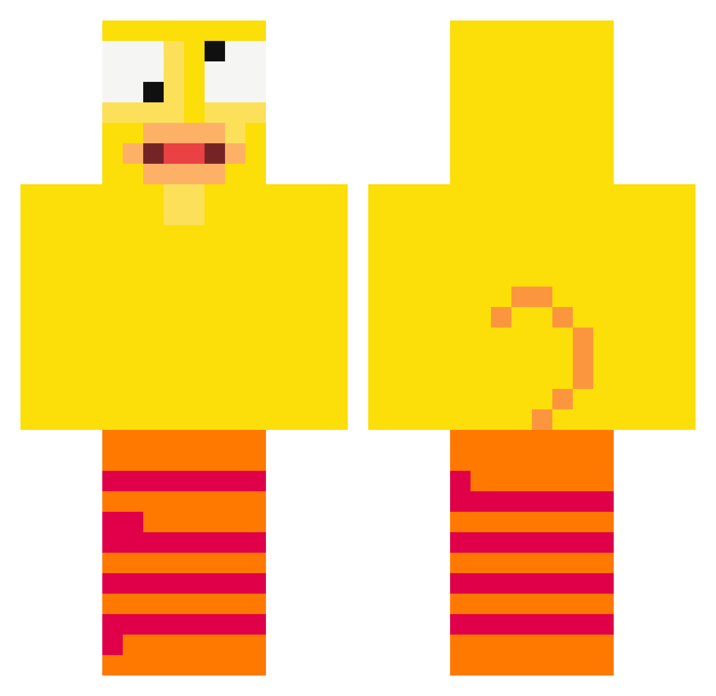 Vaporiform Minecraft skin, front and back view