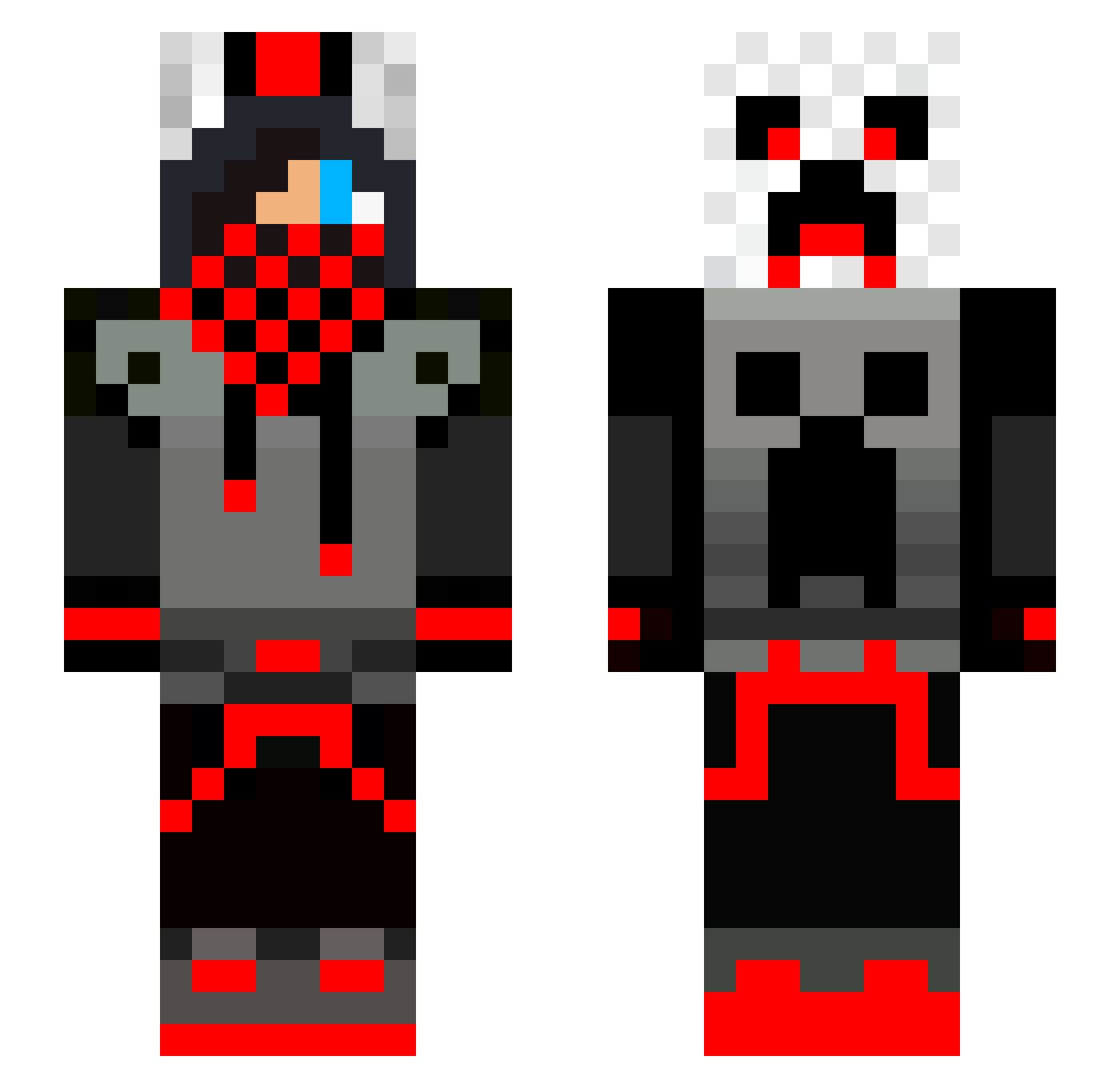 Townside Minecraft skin, front and back view