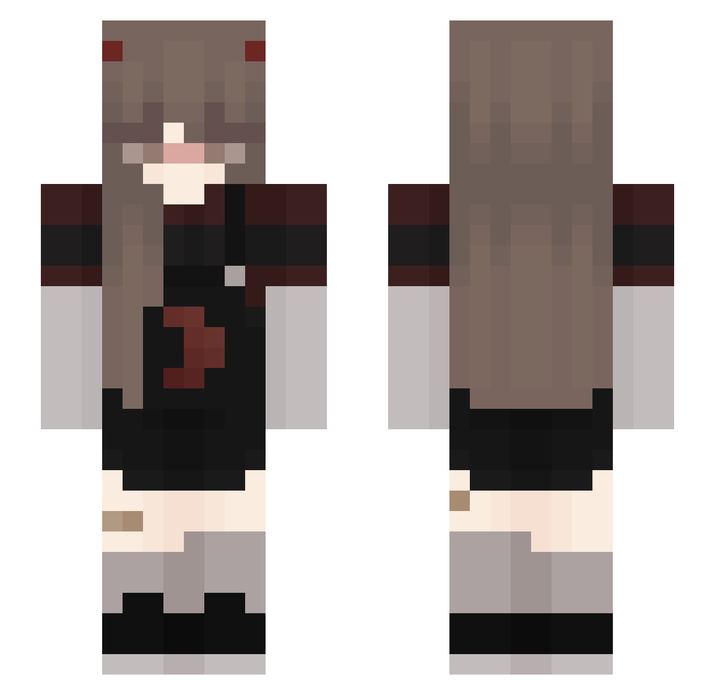 Solshine07 Minecraft skin, front and back view
