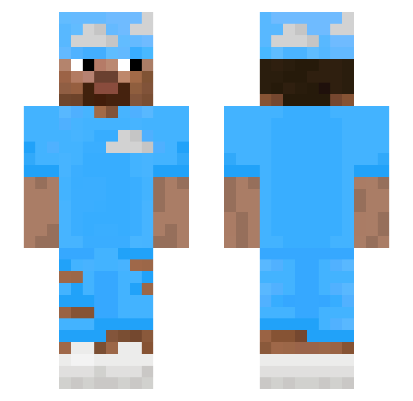 roqo Minecraft skin, front and back view