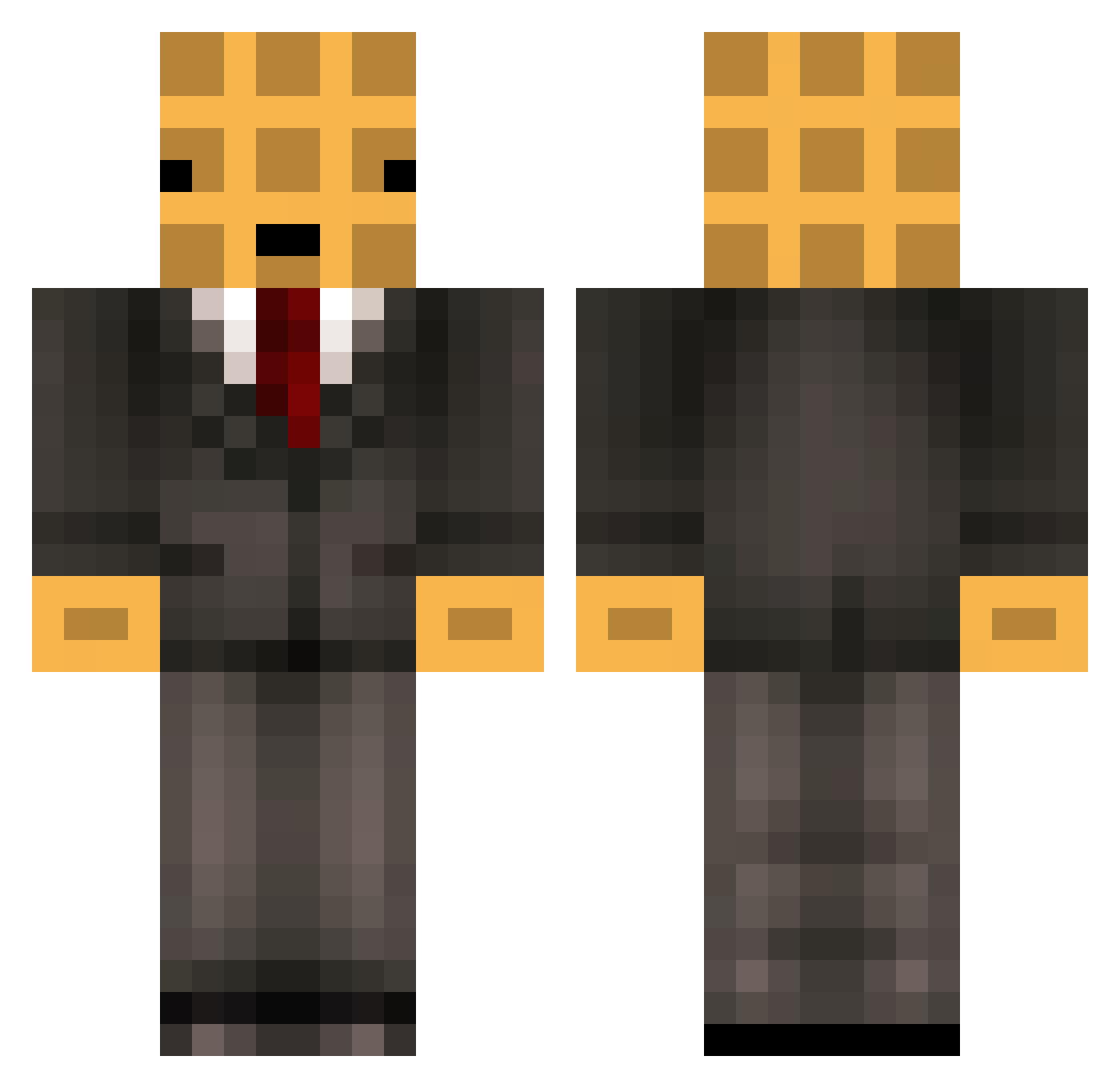 iamsyrup Minecraft skin, front and back view
