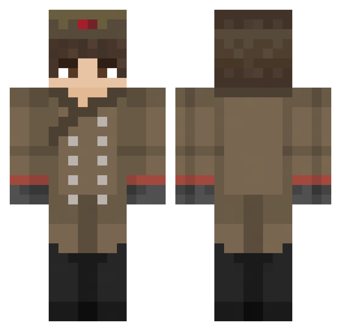 Ditomax Minecraft skin, front and back view