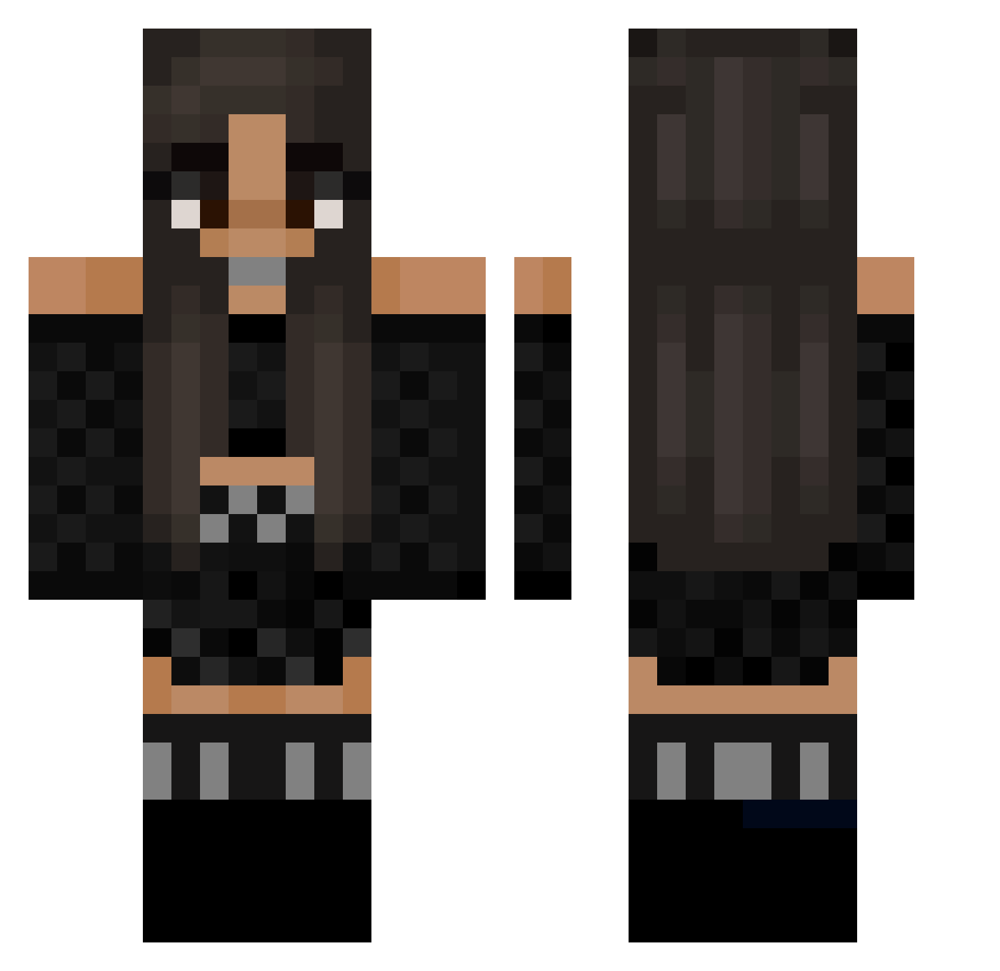 RJCxzz Minecraft skin, front and back view