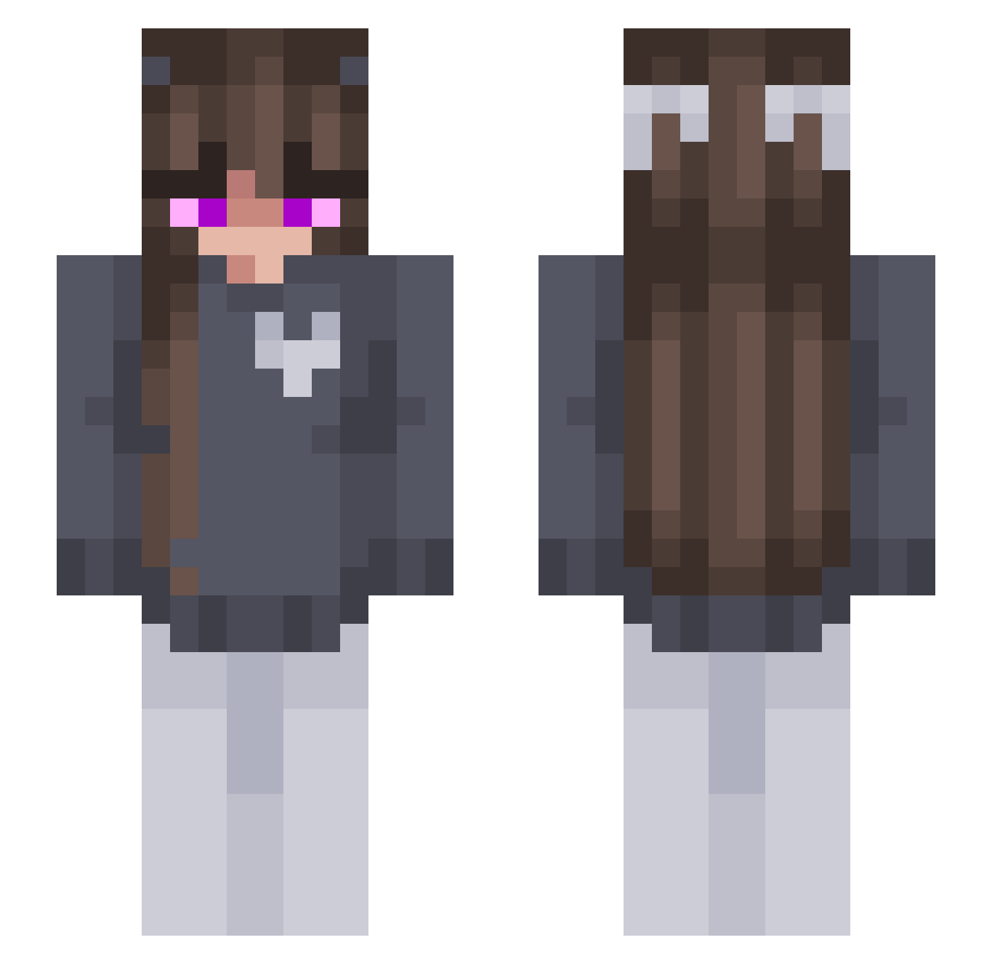 Zaxhlol Minecraft skin, front and back view