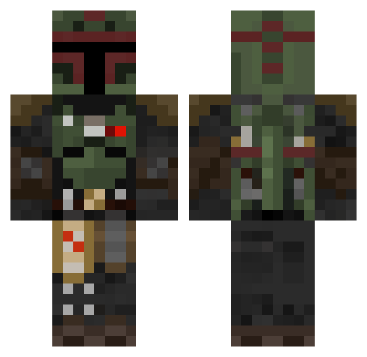SamuraiAtai Minecraft skin, front and back view