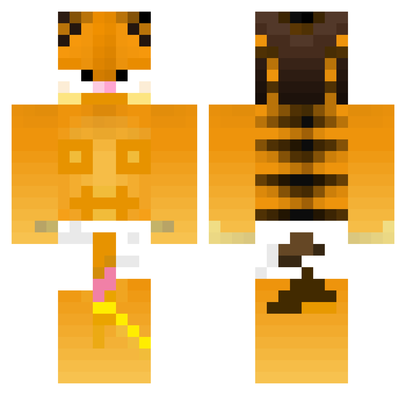 Falfadrax Minecraft skin, front and back view