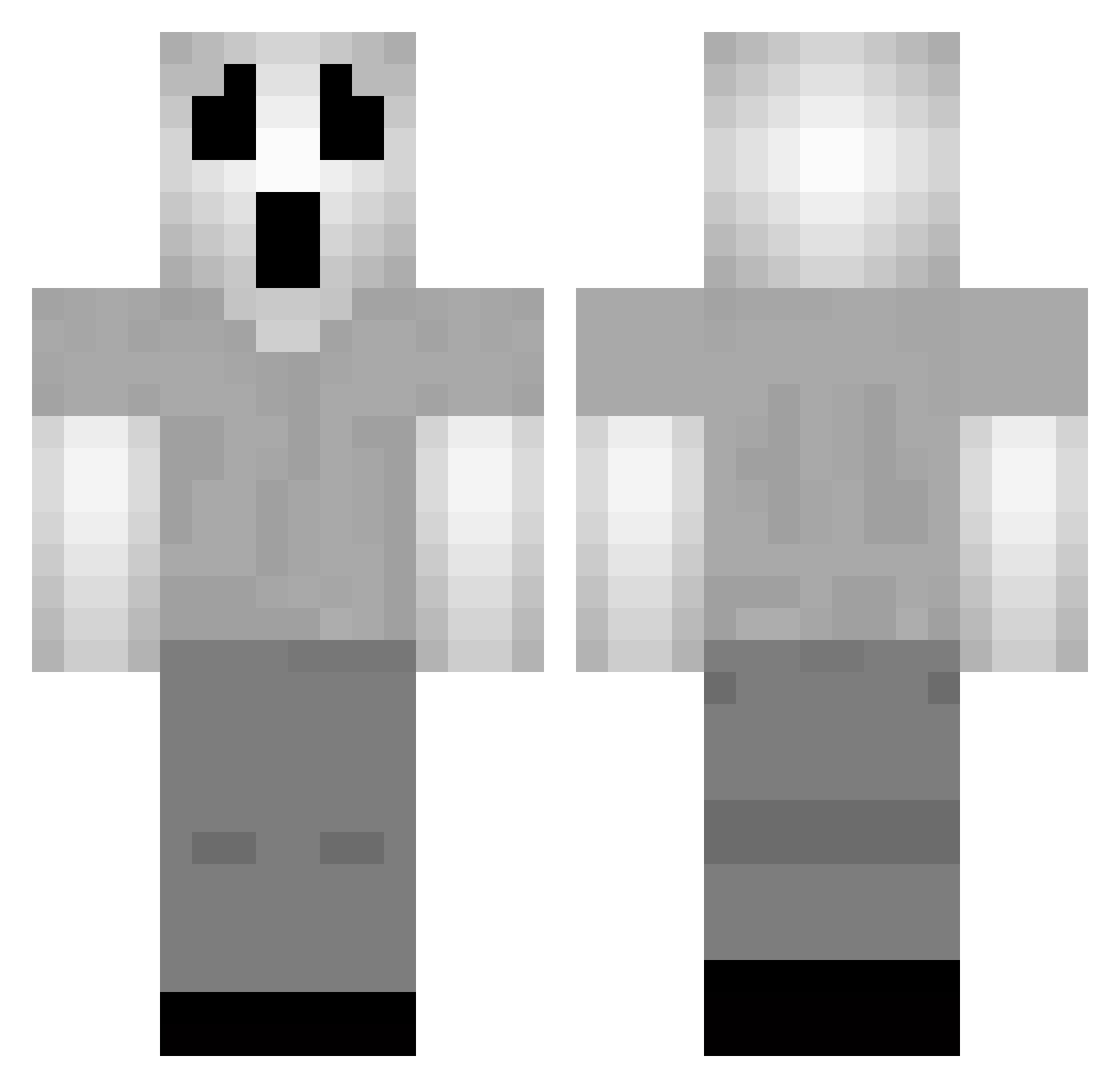 chudbucket7 Minecraft skin, front and back view