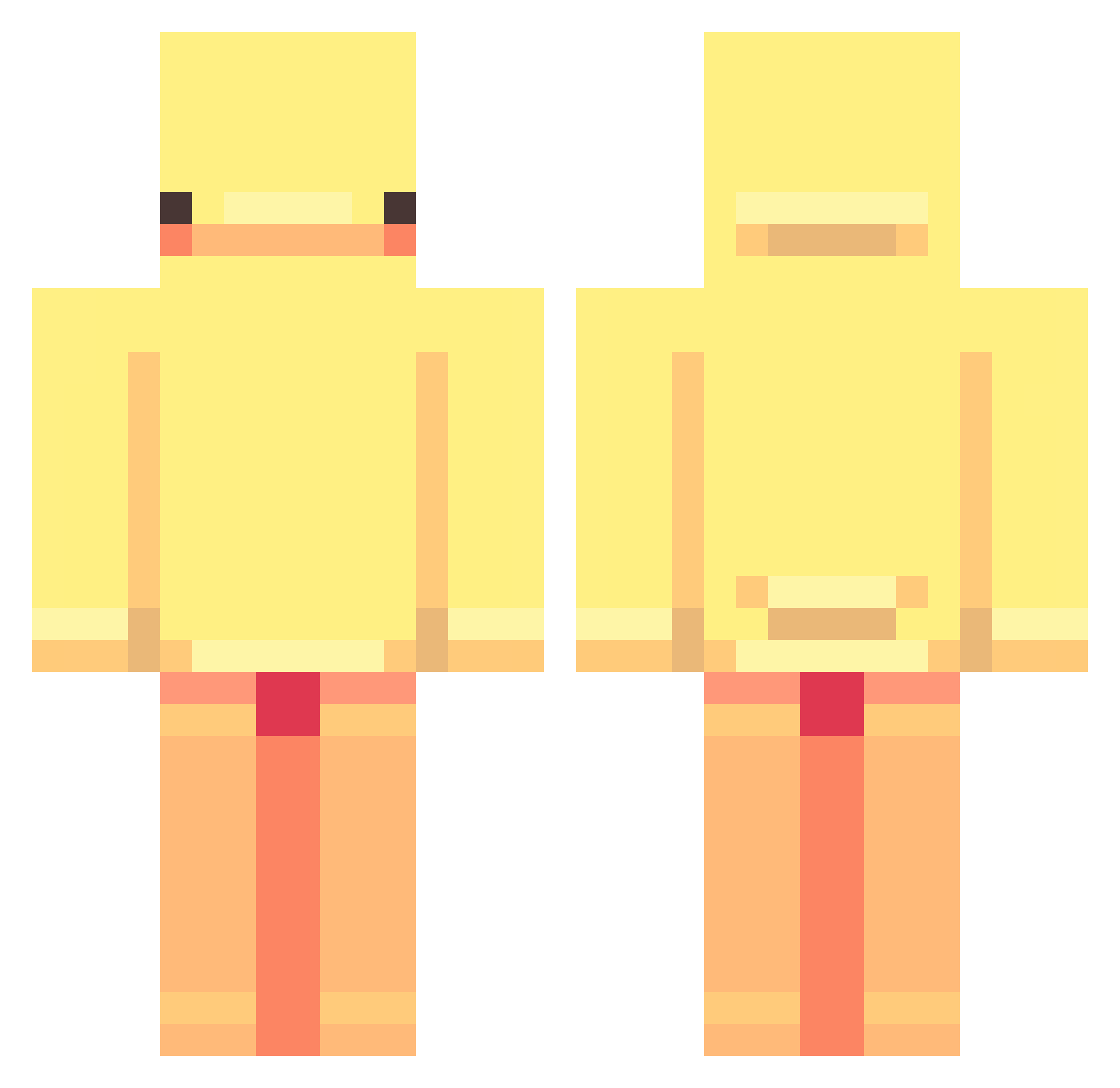 The_Pengi Minecraft skin, front and back view