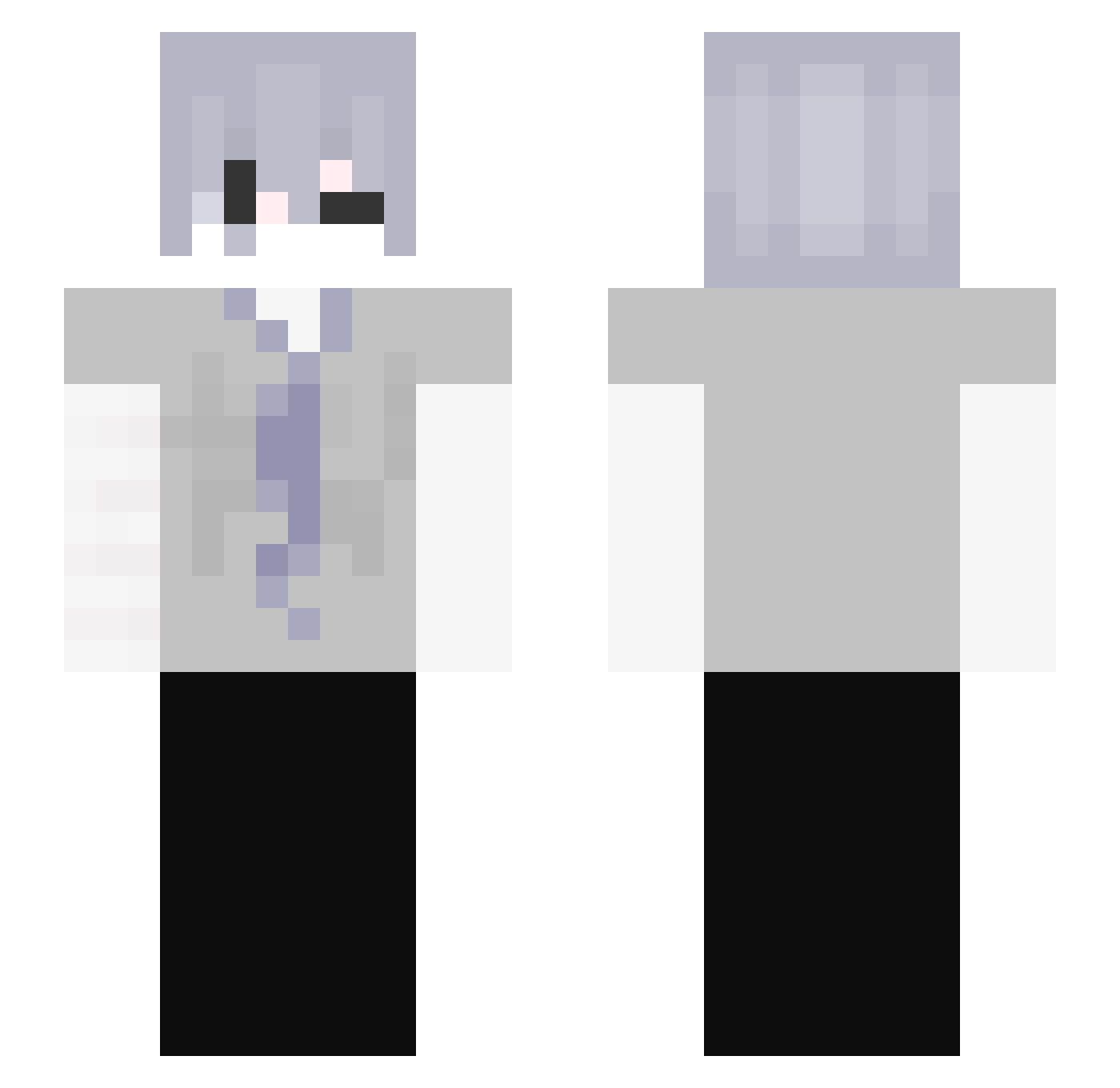 148u Minecraft skin, front and back view