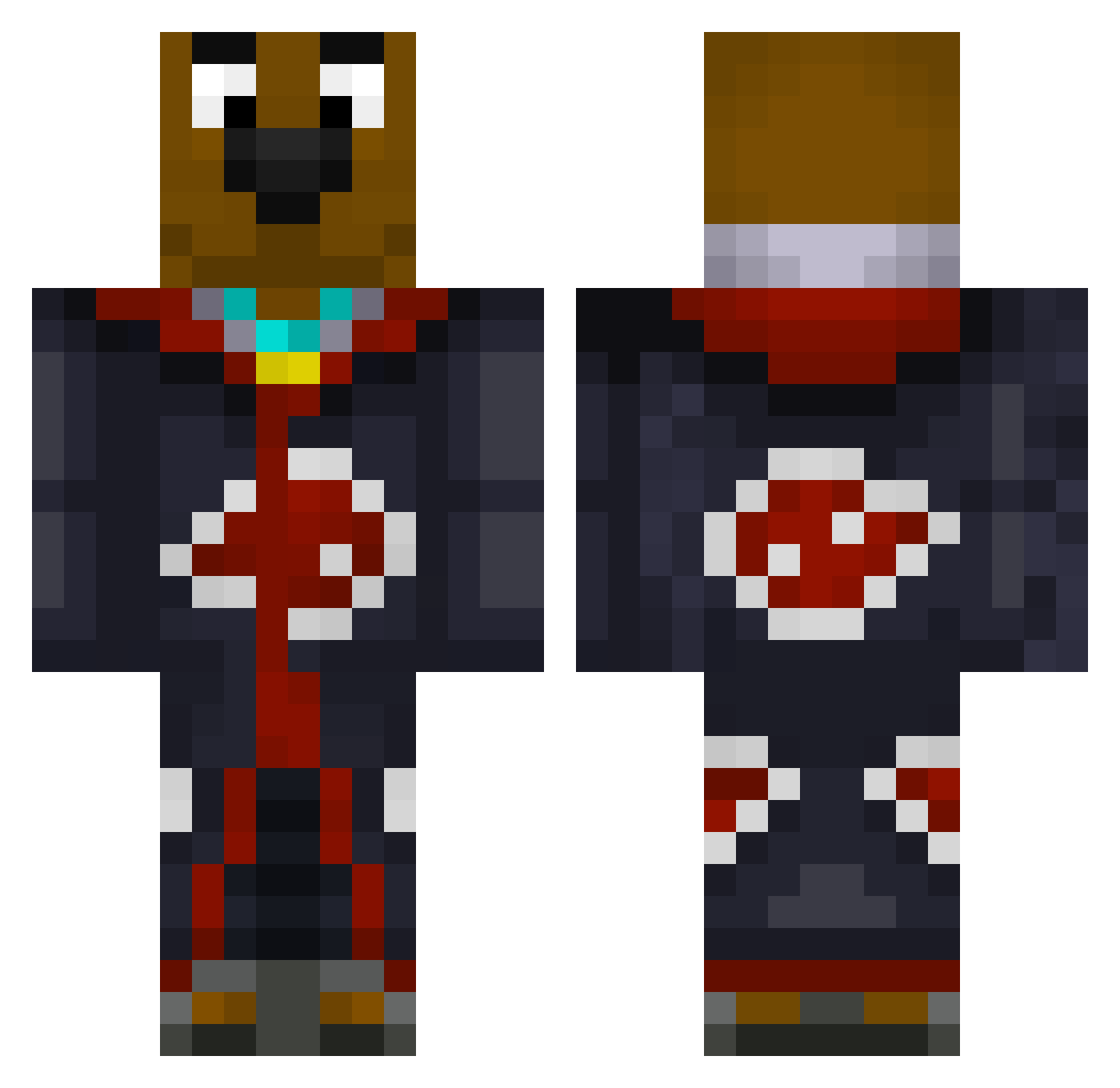 Poperry Minecraft skin, front and back view