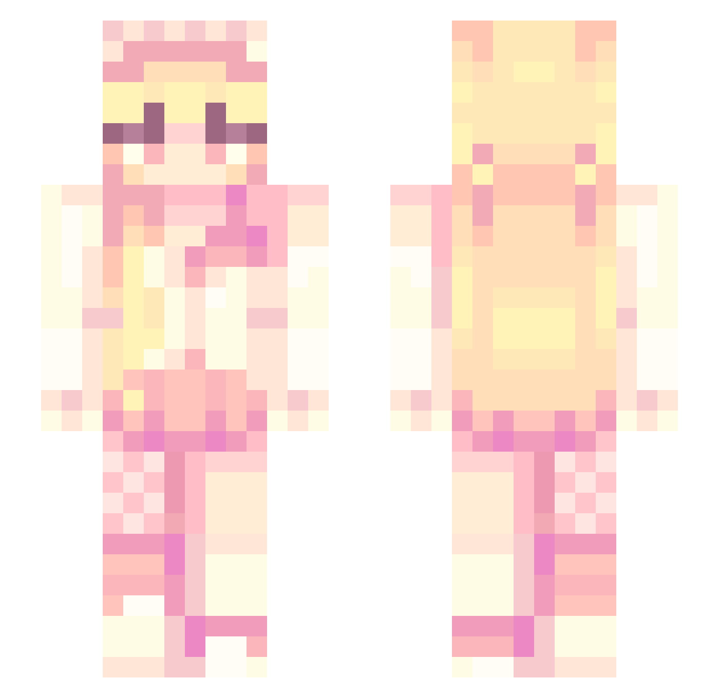 UndeadAngel Minecraft skin, front and back view