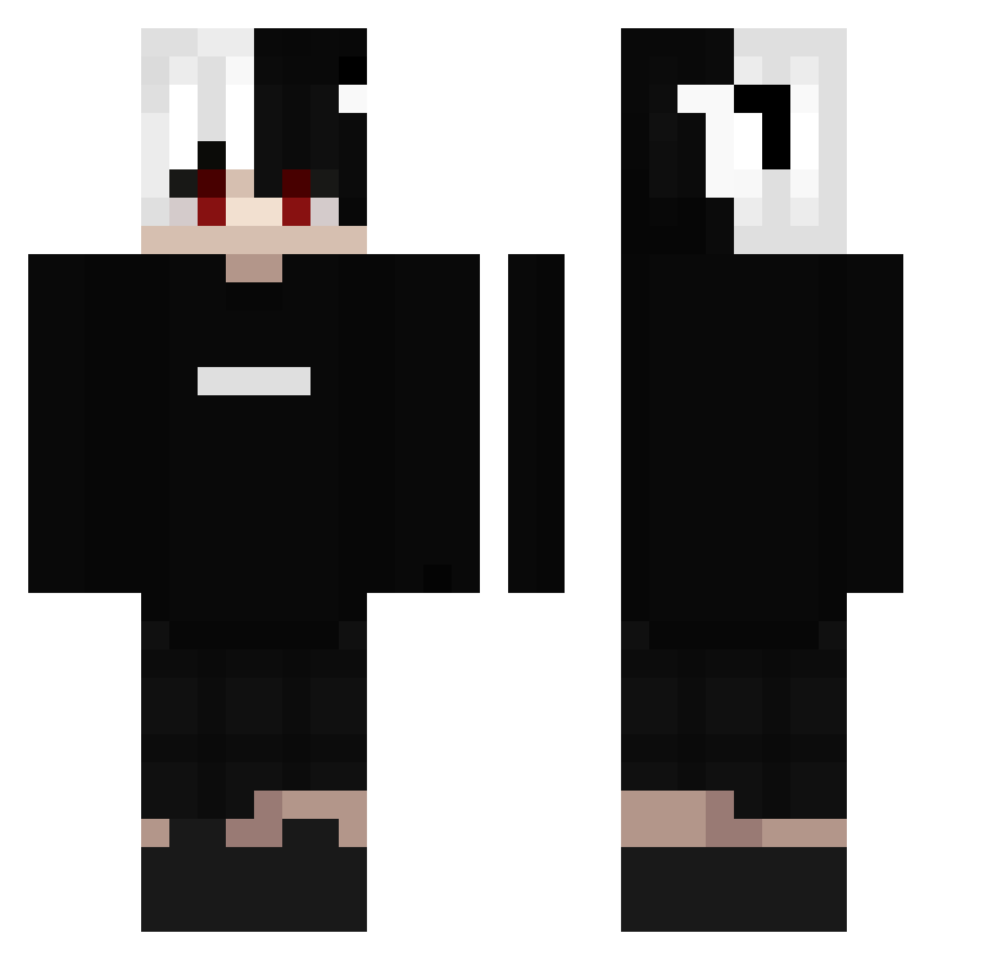 qteY_ Minecraft skin, front and back view