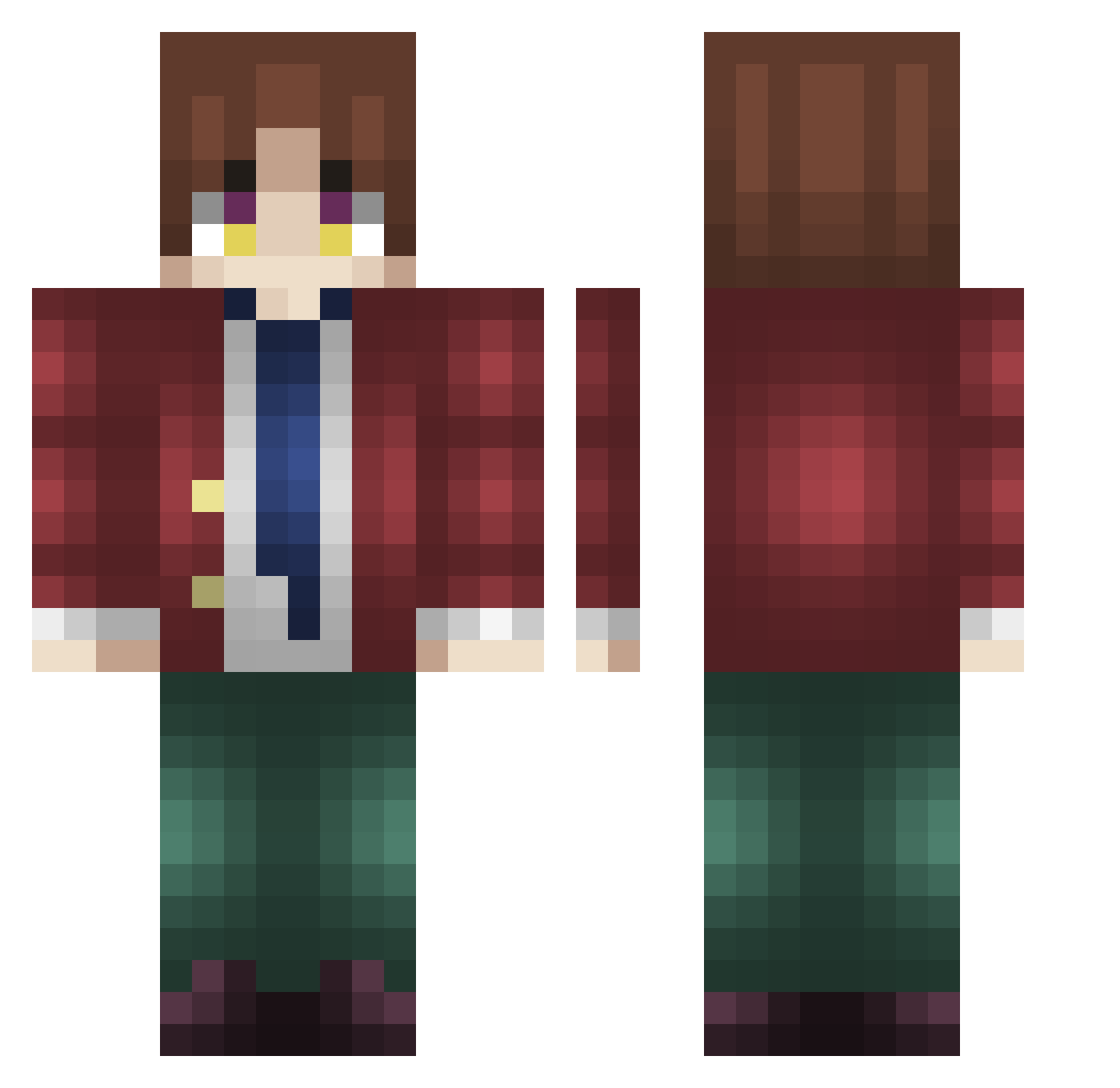 GamiTatsuki Minecraft skin, front and back view