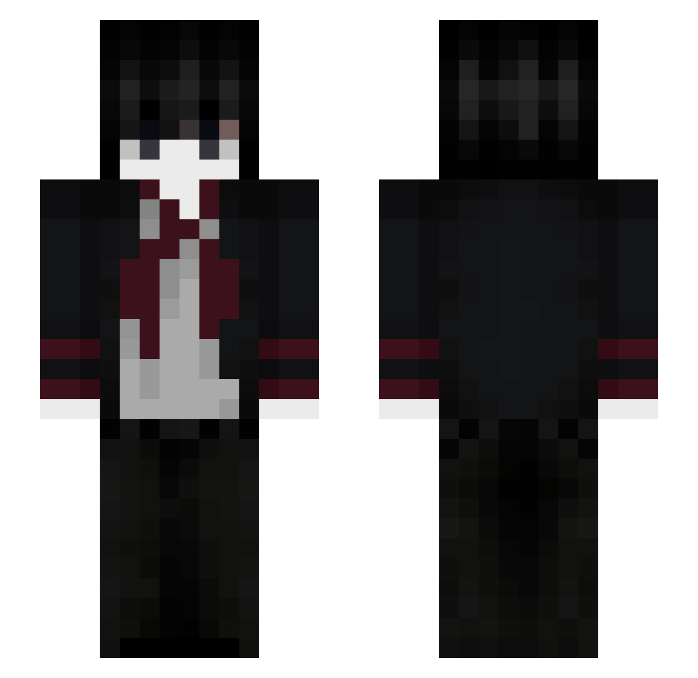 shame Minecraft skin, front and back view