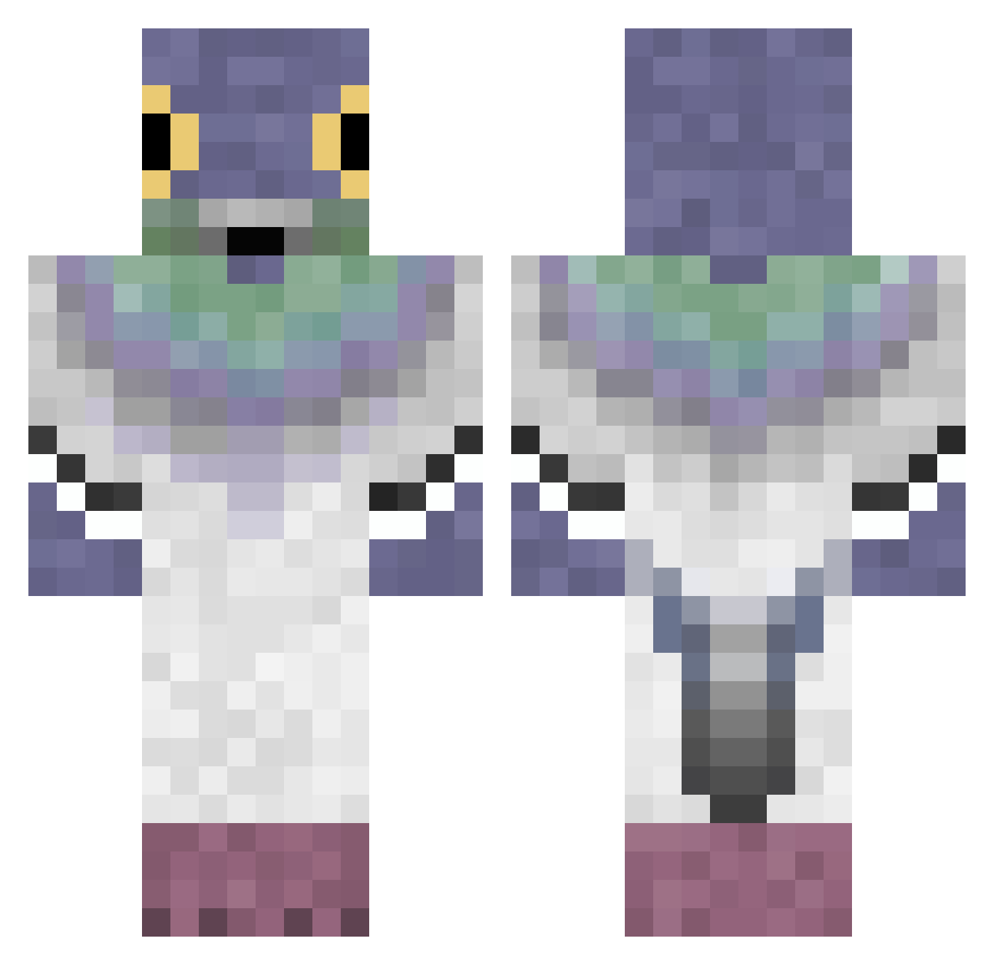 YuvalTheKing888 Minecraft skin, front and back view