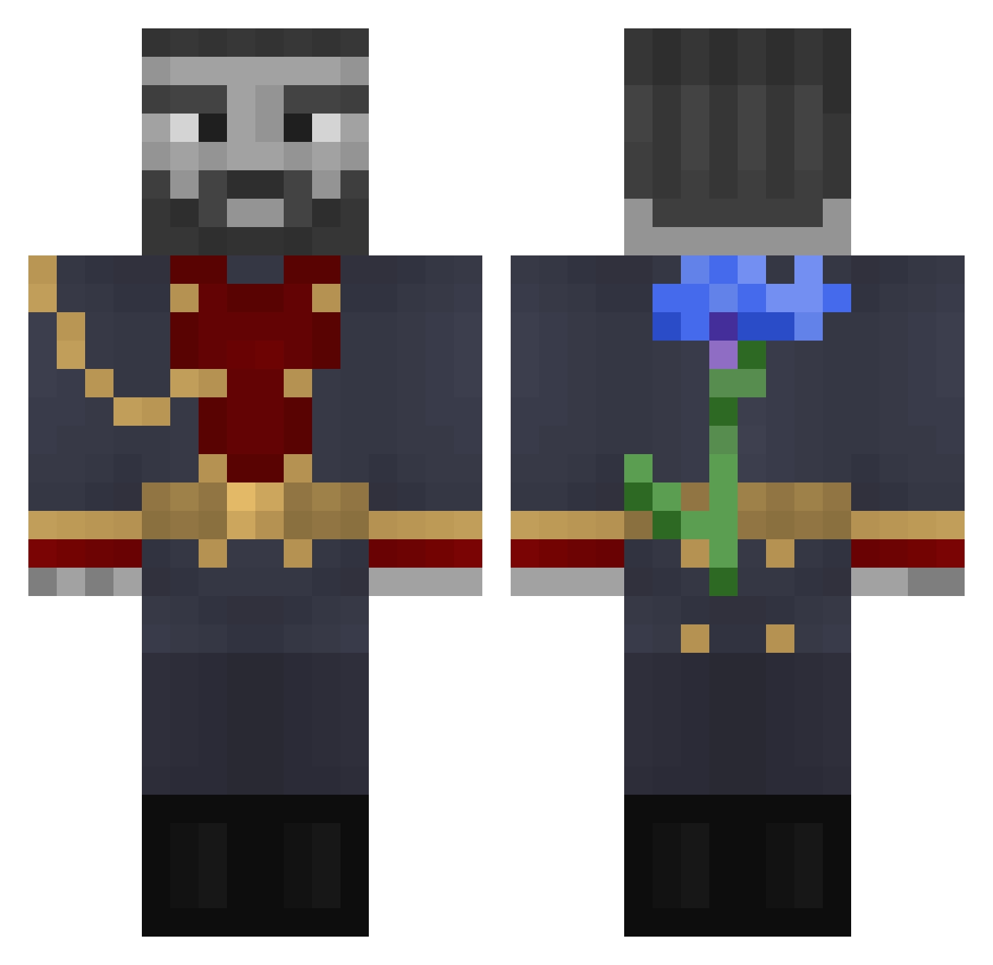 NoCap290 Minecraft skin, front and back view