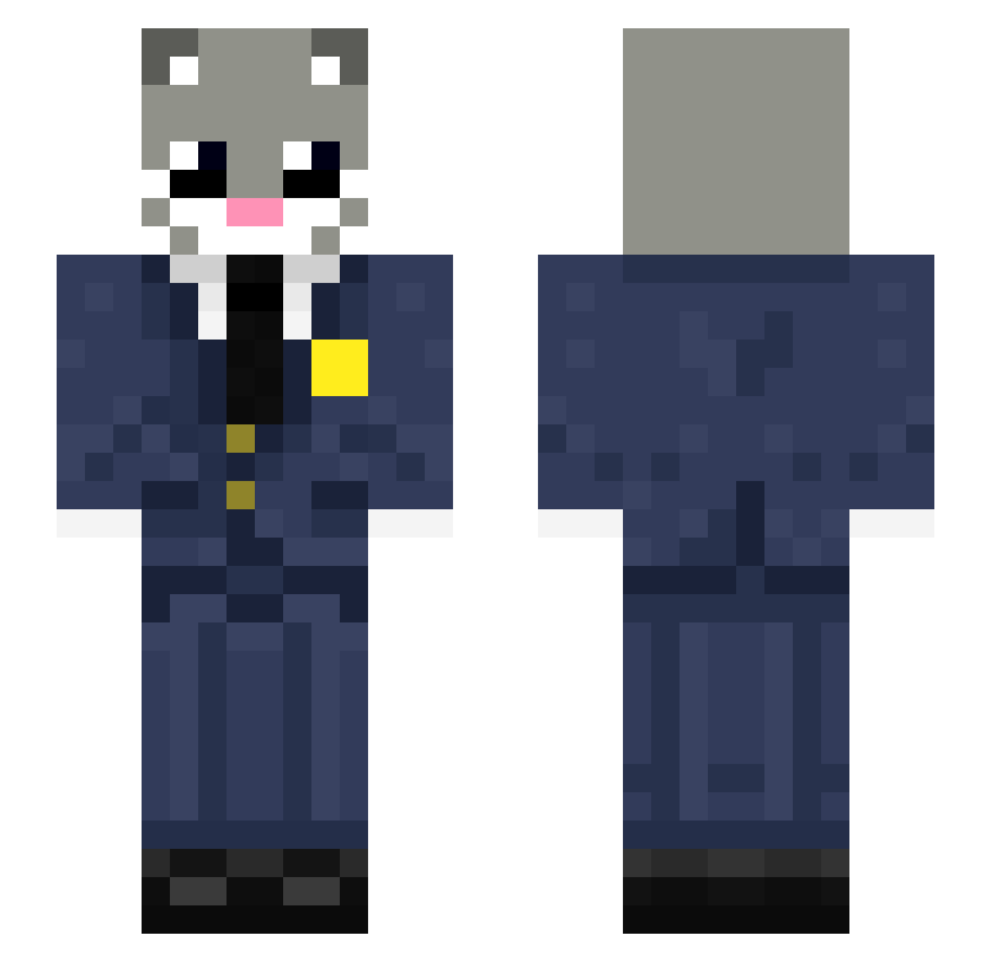 bawskey Minecraft skin, front and back view