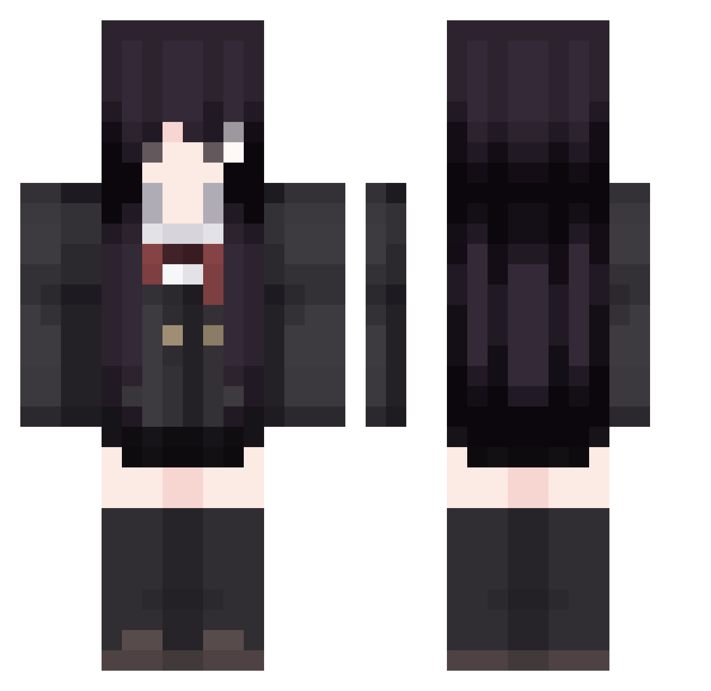 escalopap Minecraft skin, front and back view
