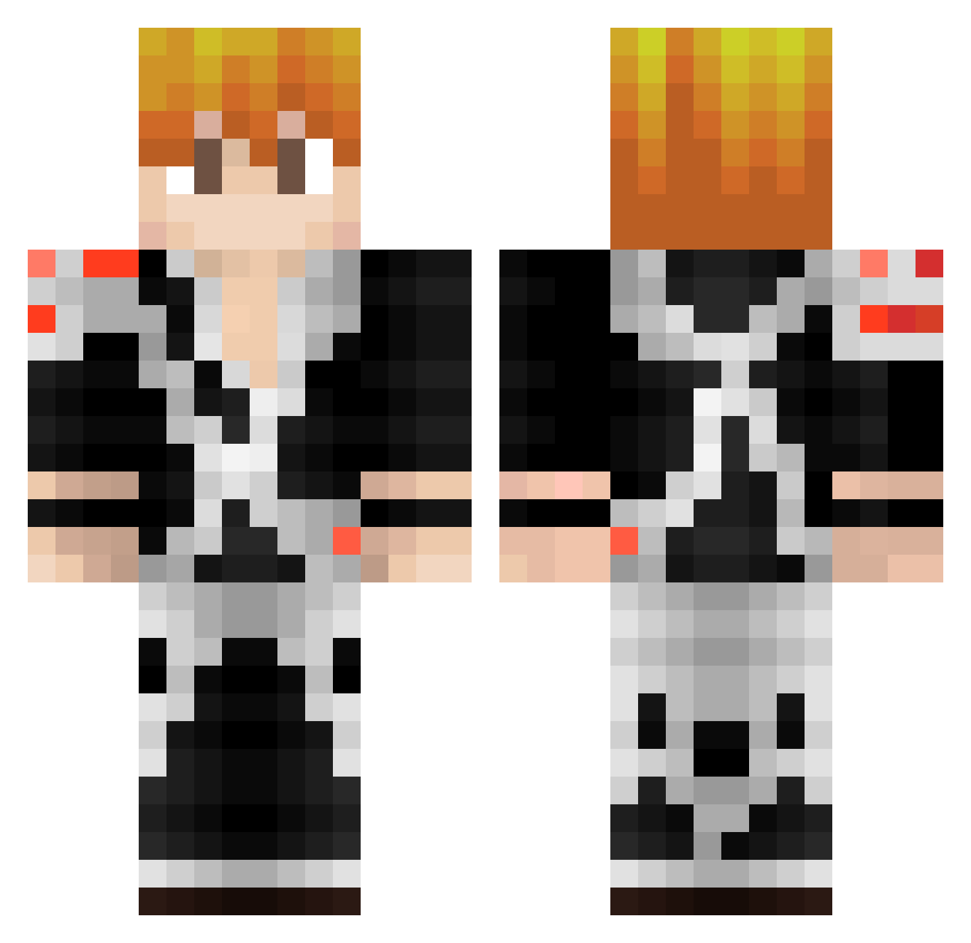 TheChosenOneGojo Minecraft skin, front and back view